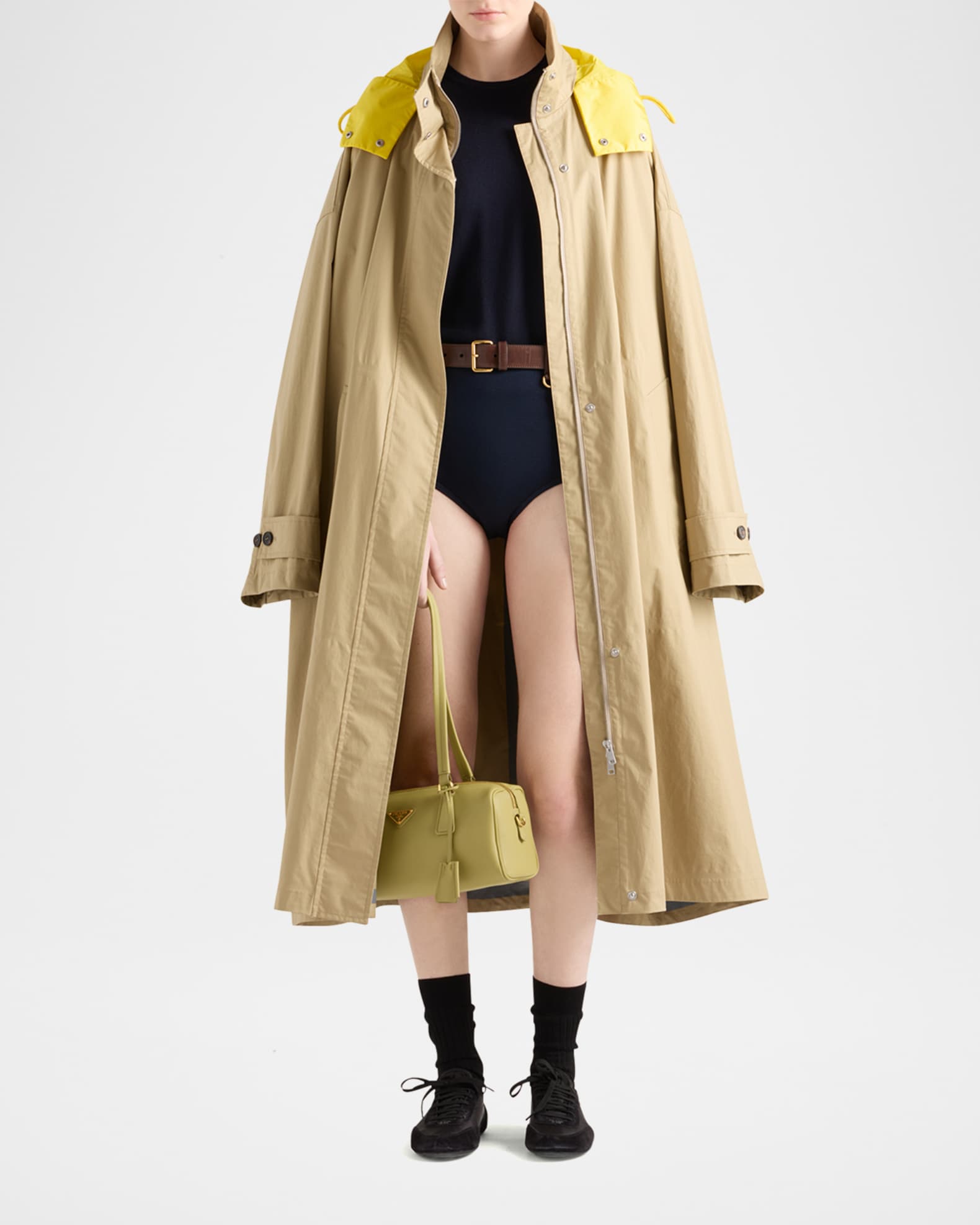 Hooded Technical Poplin Raincoat 1