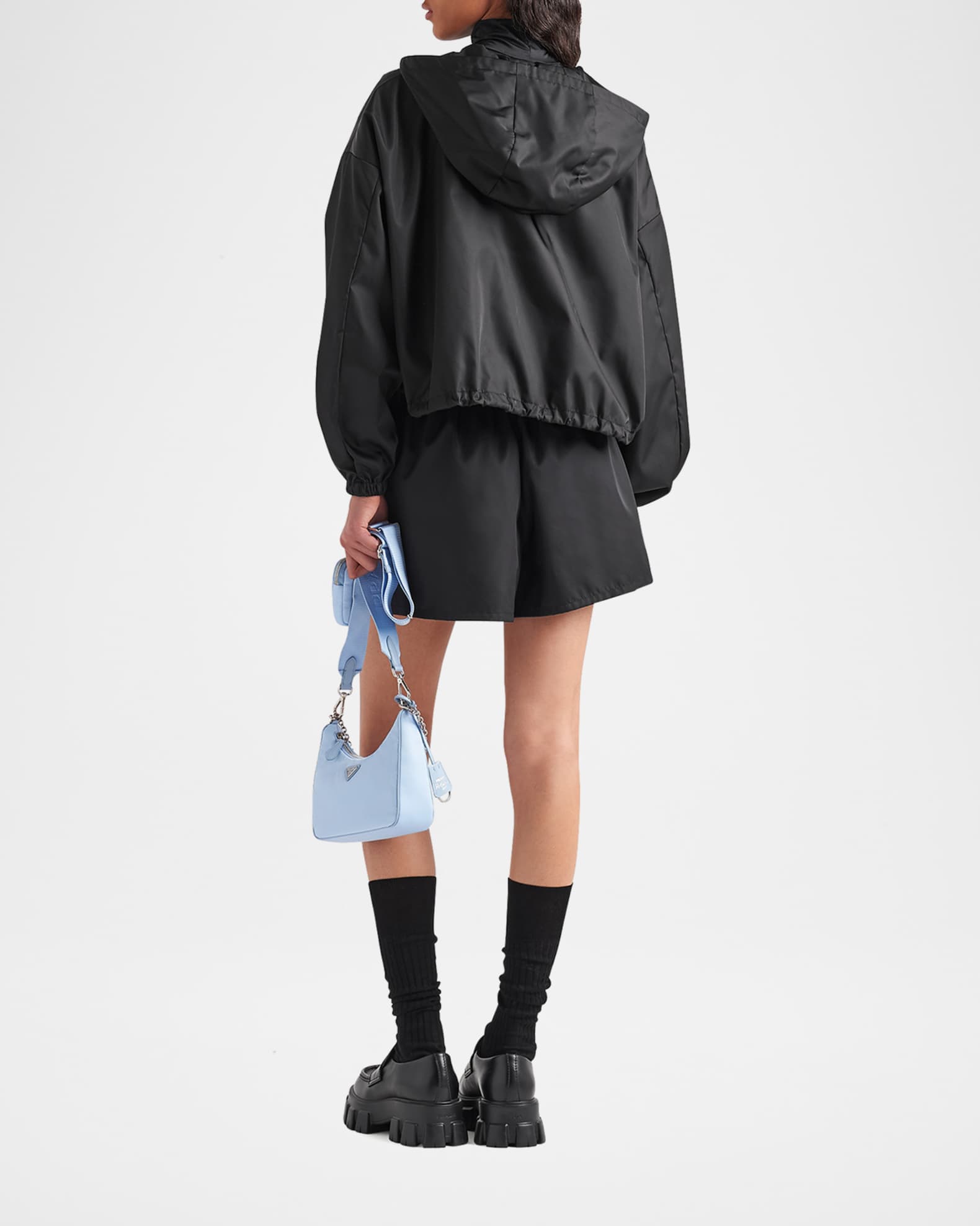 Prada Re-Nylon Hooded Zip Up Jacket | Neiman Marcus