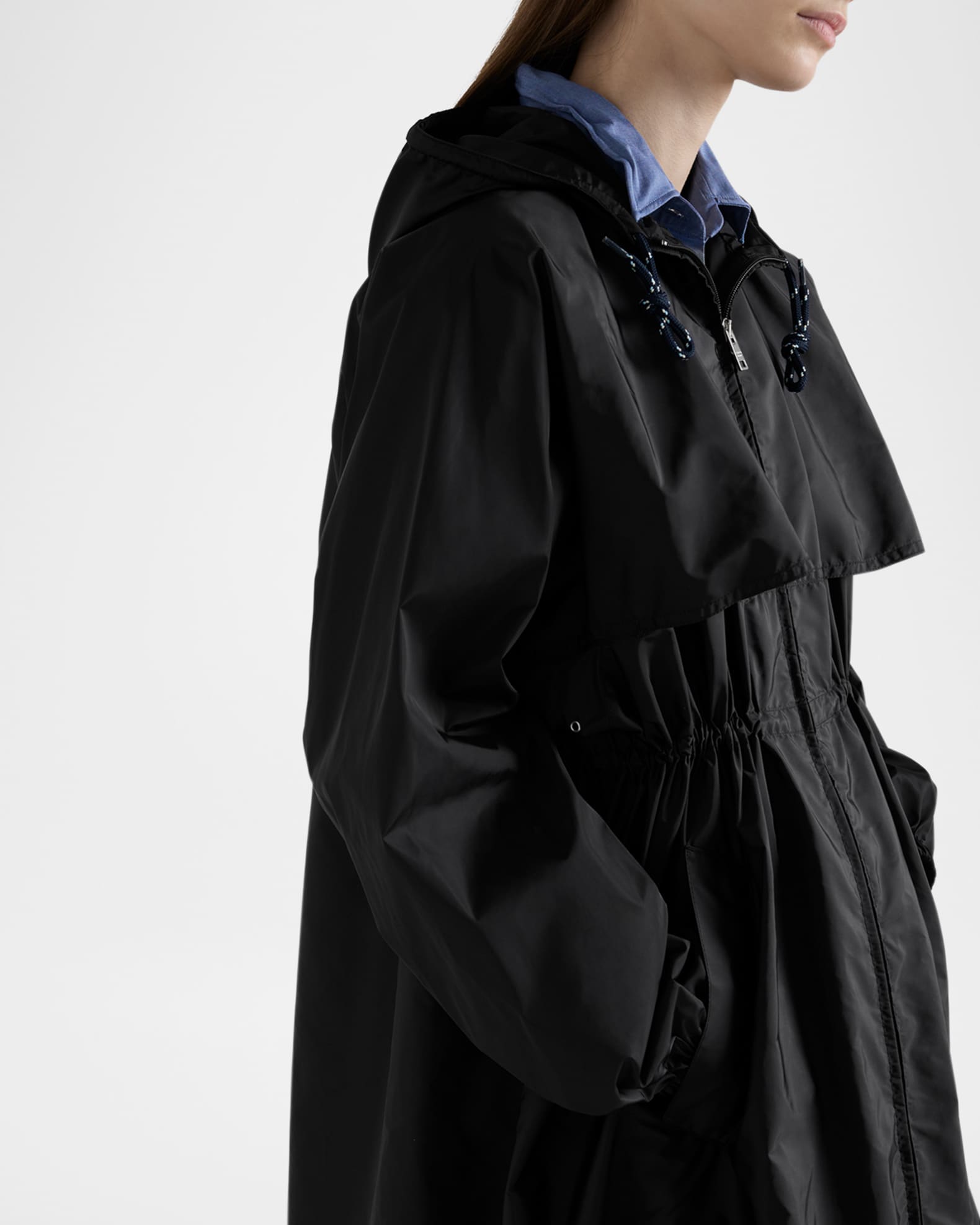 Prada Lightweight Re-Nylon Oversized Raincoat | Neiman Marcus