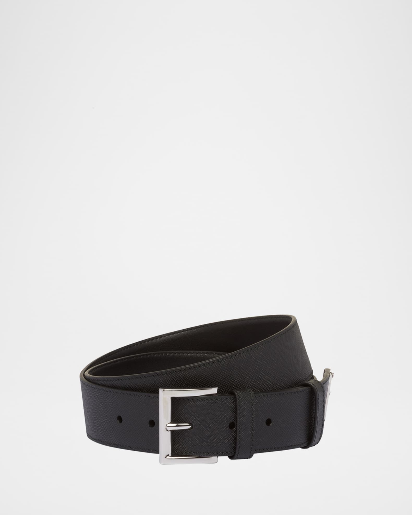 ベルト PRADA Triangle Logo Belt Prada triangle-logo Saffiano Belt | Black | FARFETCH