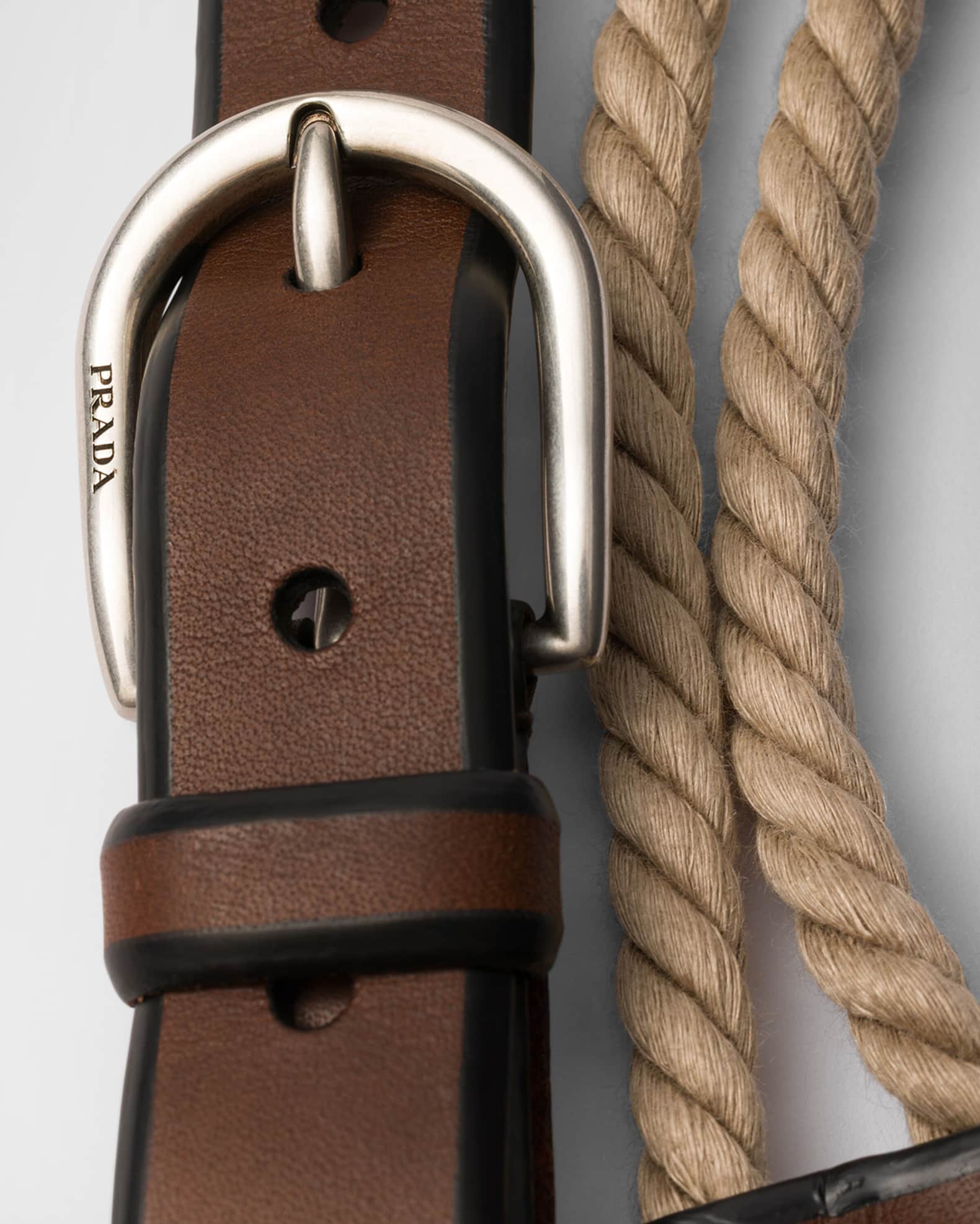 【関税&送料込】Prada Chocolate Leather Belt Cocoa Brown Suede Belt | PRADA