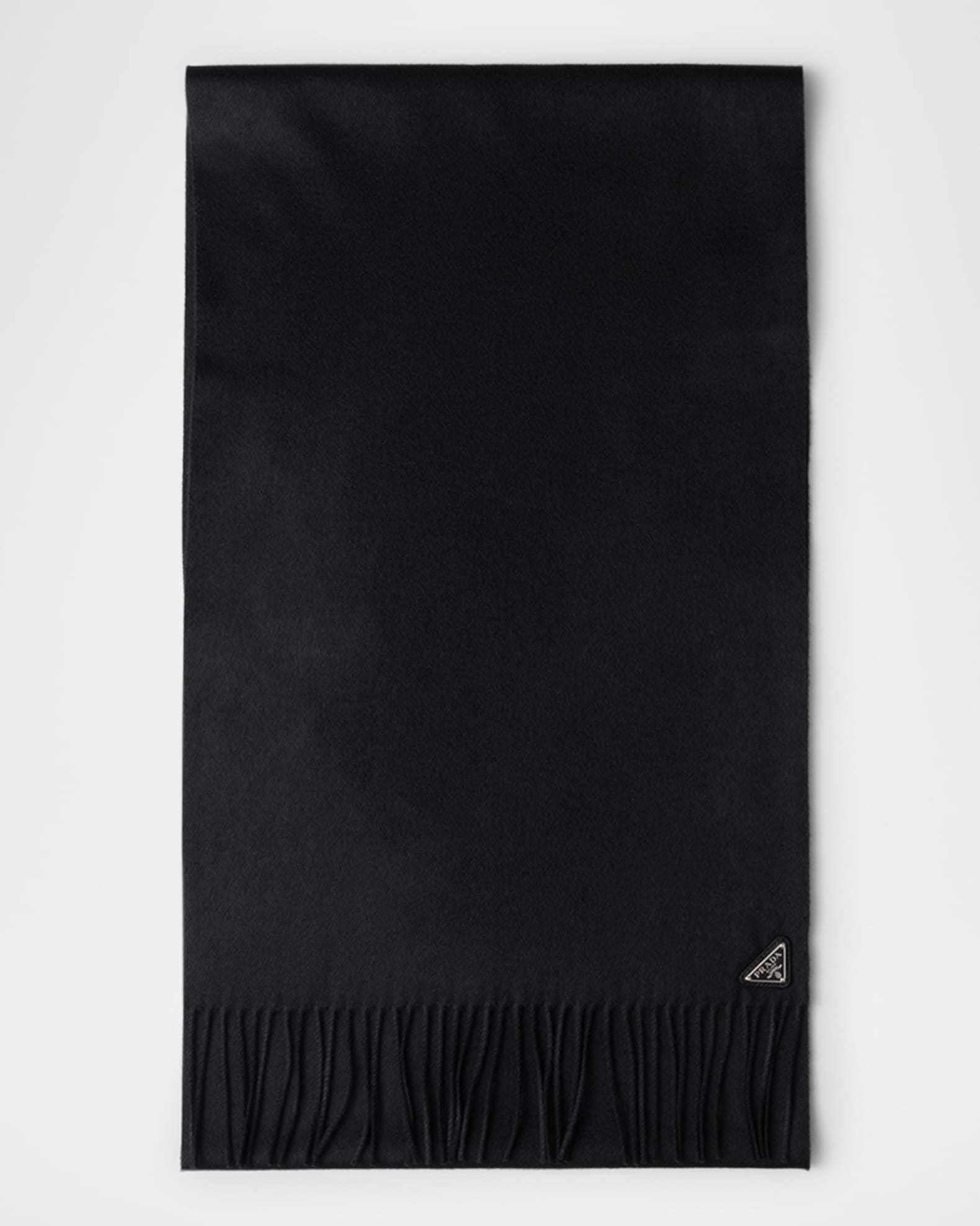Prada Men's Fringed Silk & Cashmere Scarf | Neiman Marcus