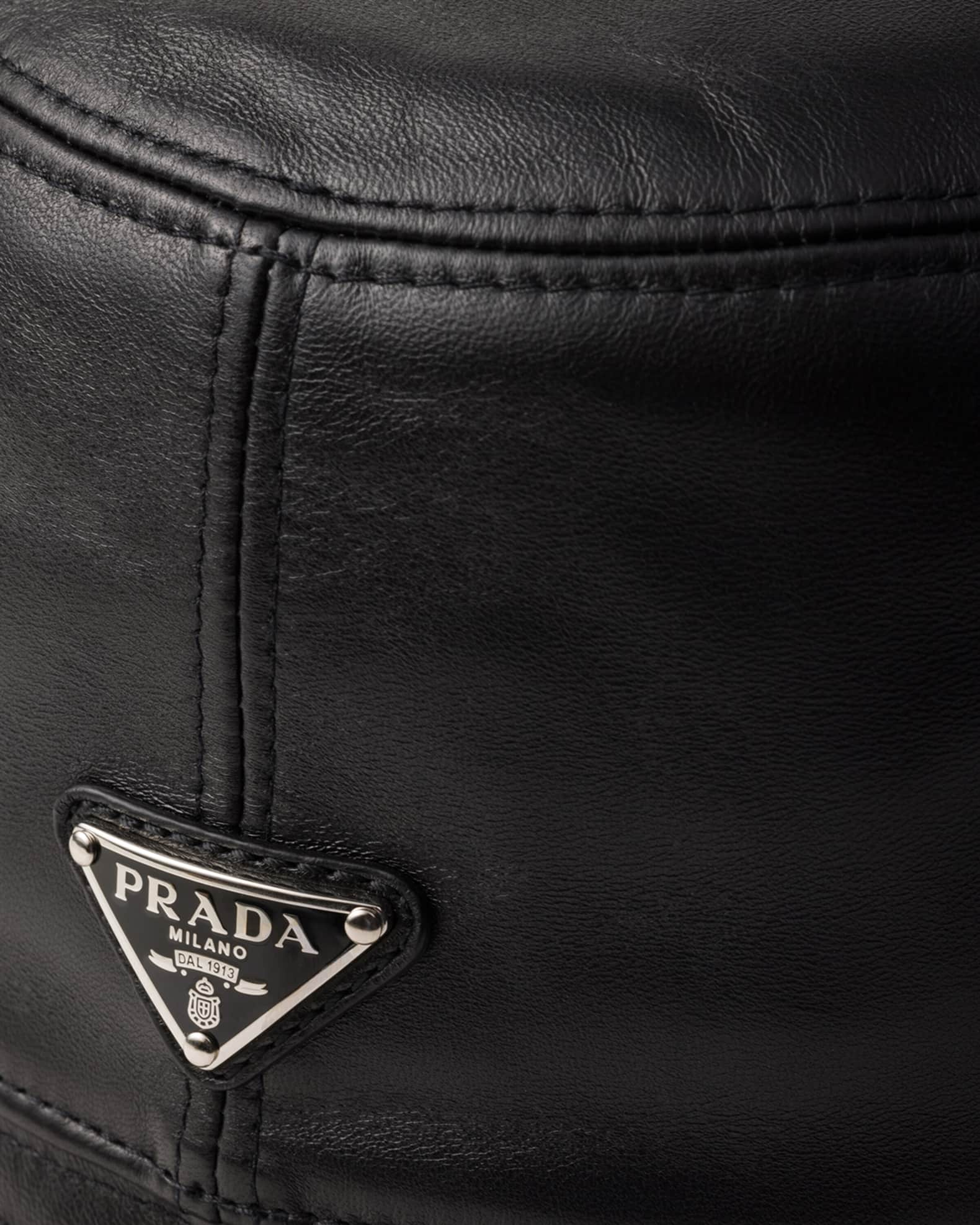 Prada Men's Nappa Leather Bucket Hat | Neiman Marcus