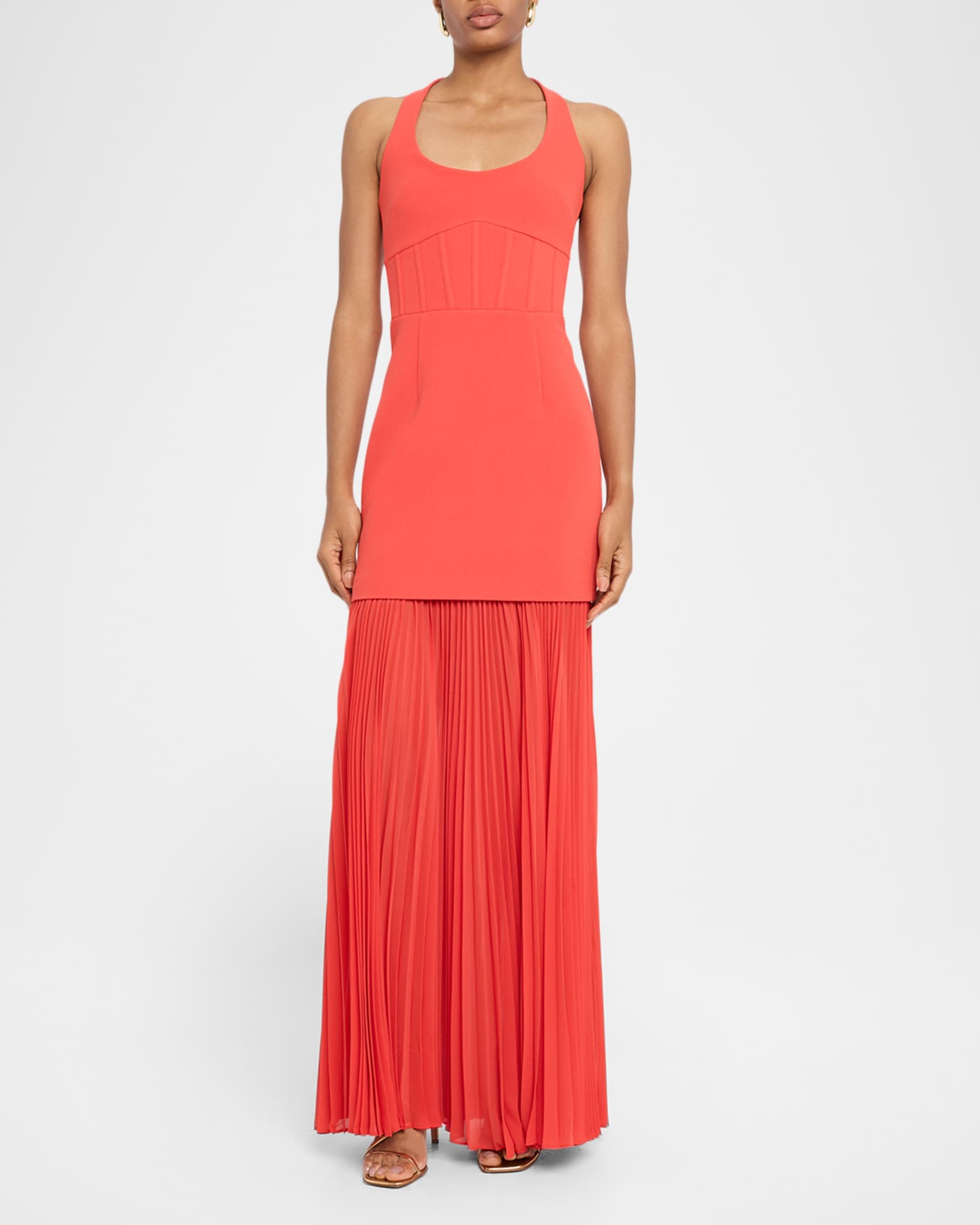 Empress Pleated Crepe Corset Gown 1