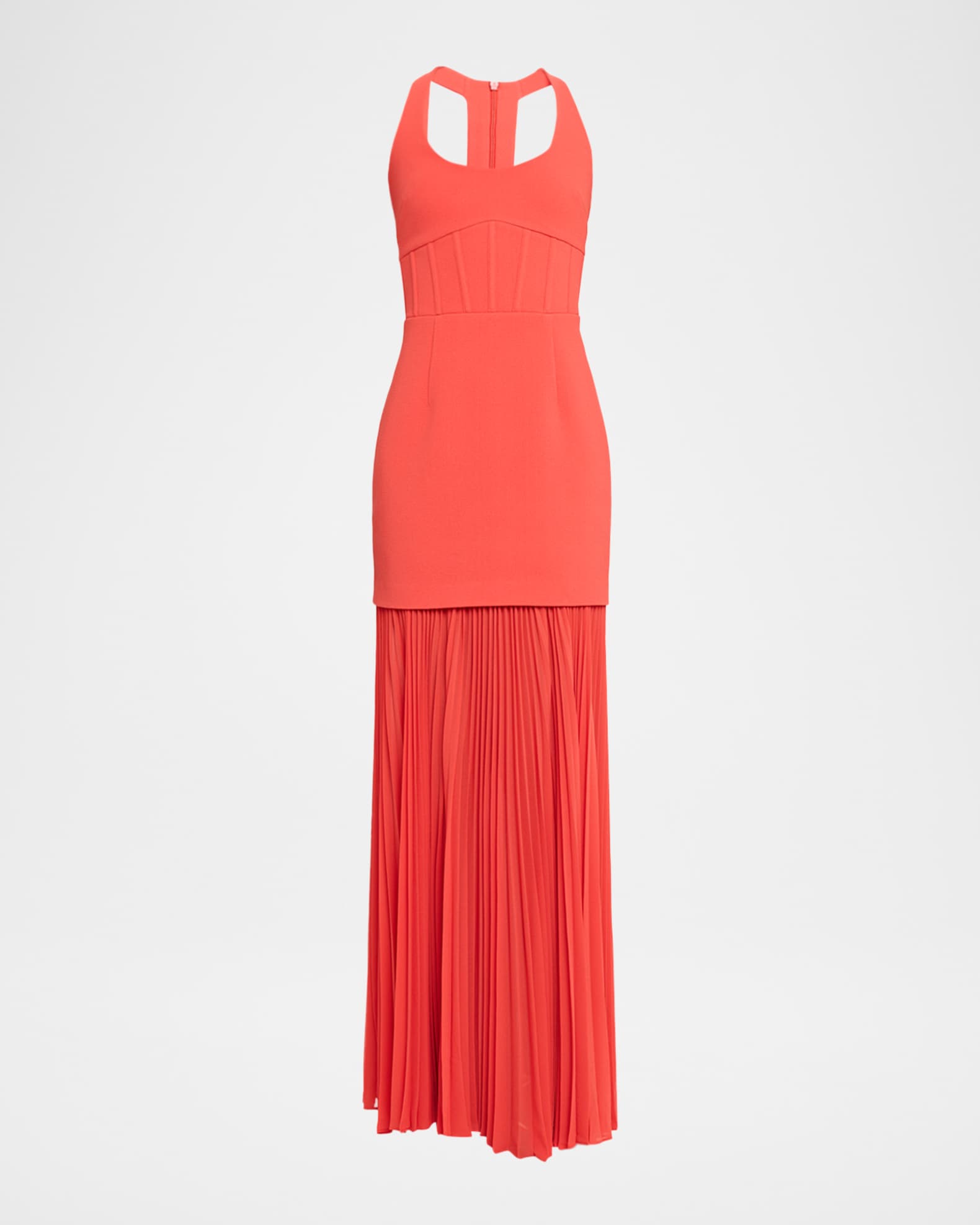 Empress Pleated Crepe Corset Gown 0