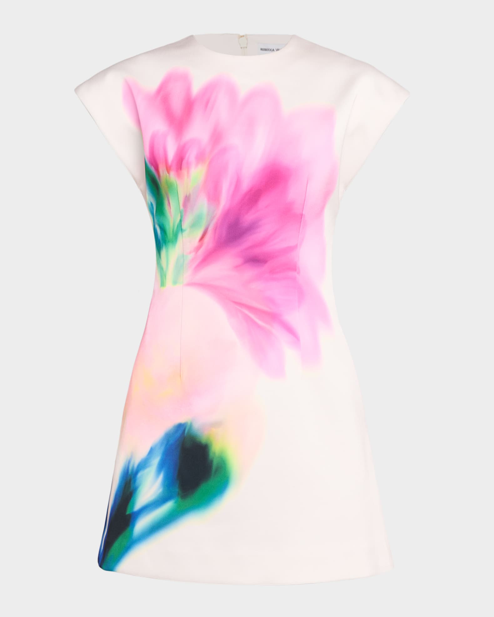 Dahlia Blossom Cap-Sleeve Mini Dress 0