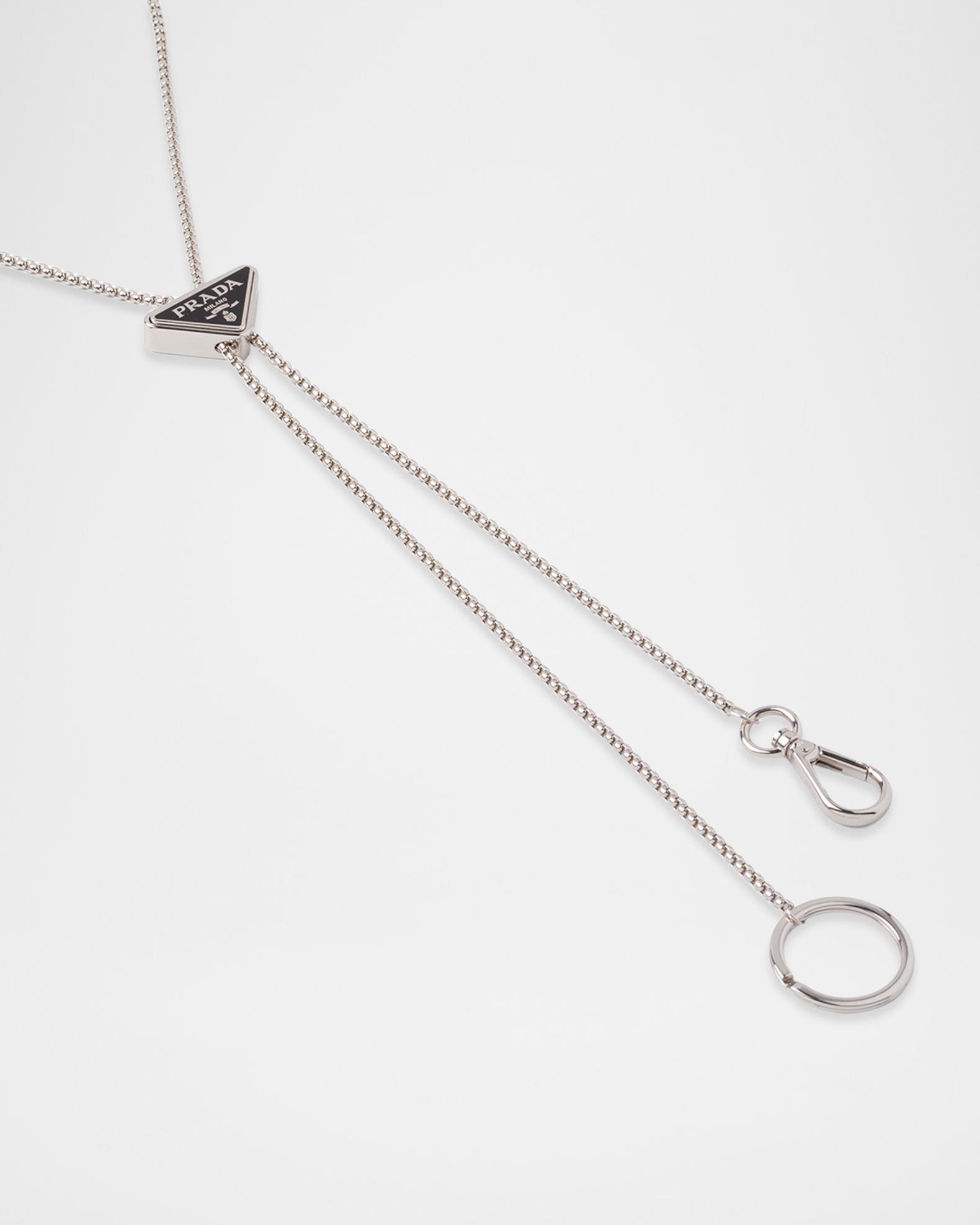Prada Triangle Logo Bolo Keychain | Neiman Marcus