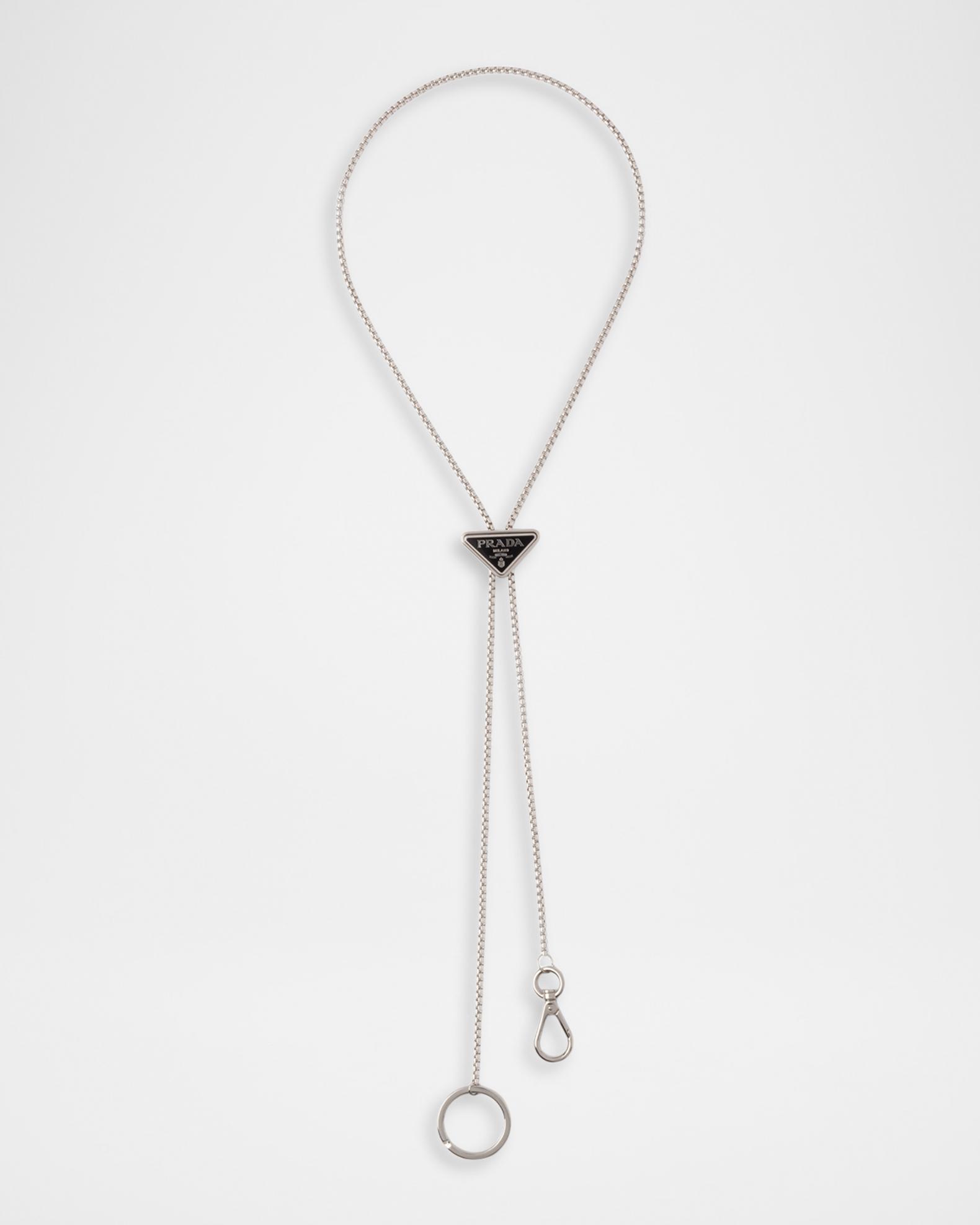 Prada Triangle Logo Bolo Keychain | Neiman Marcus