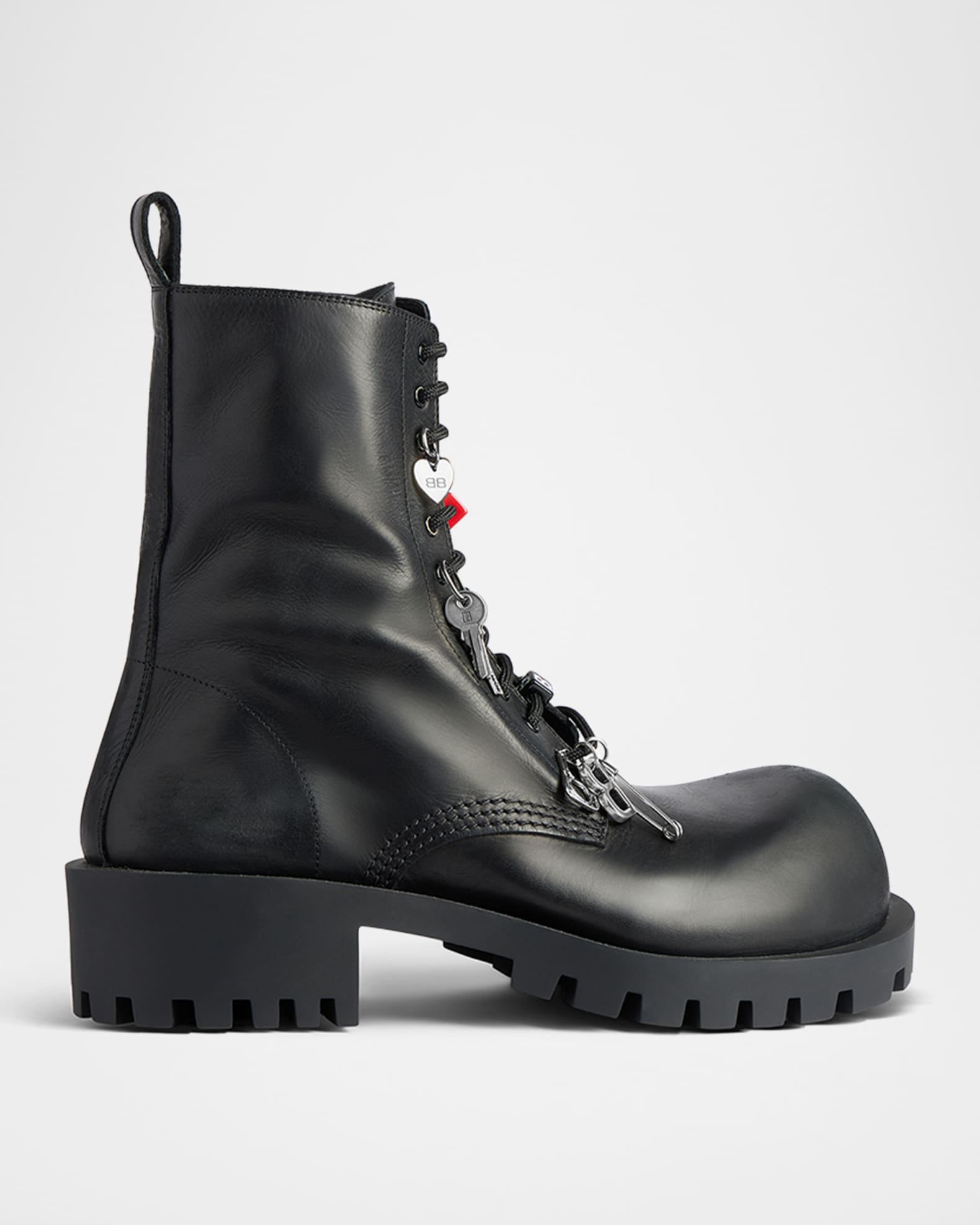 Men's Hummer Leather Lace-Up Booties with Charms 0