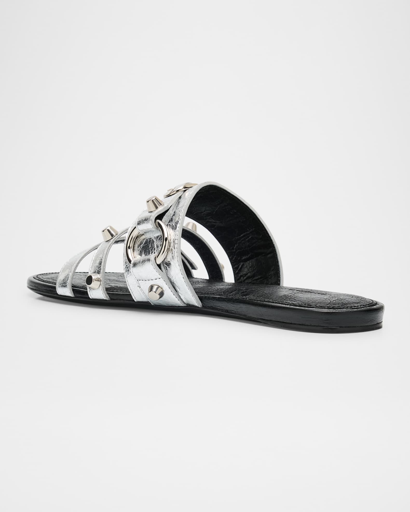 25SS new/BALENCIAGA シティ50トングサンダル Sandal Black City 50 studded leather thong sandals in black - Balenciaga