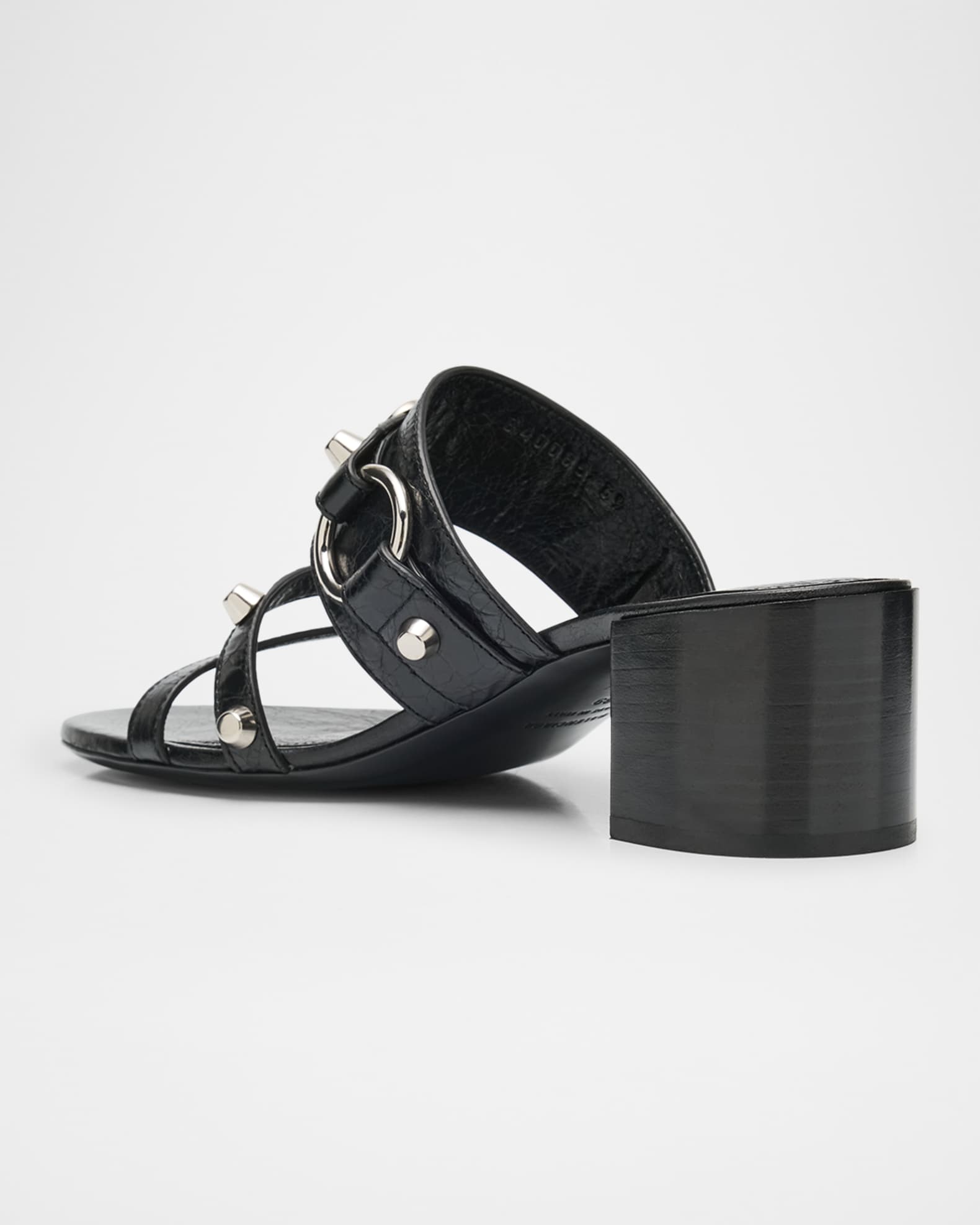 【関税＆送料込み】Balenciaga City Leather Mules BALENCIAGA City embellished crinkled-leather mules | NET-A