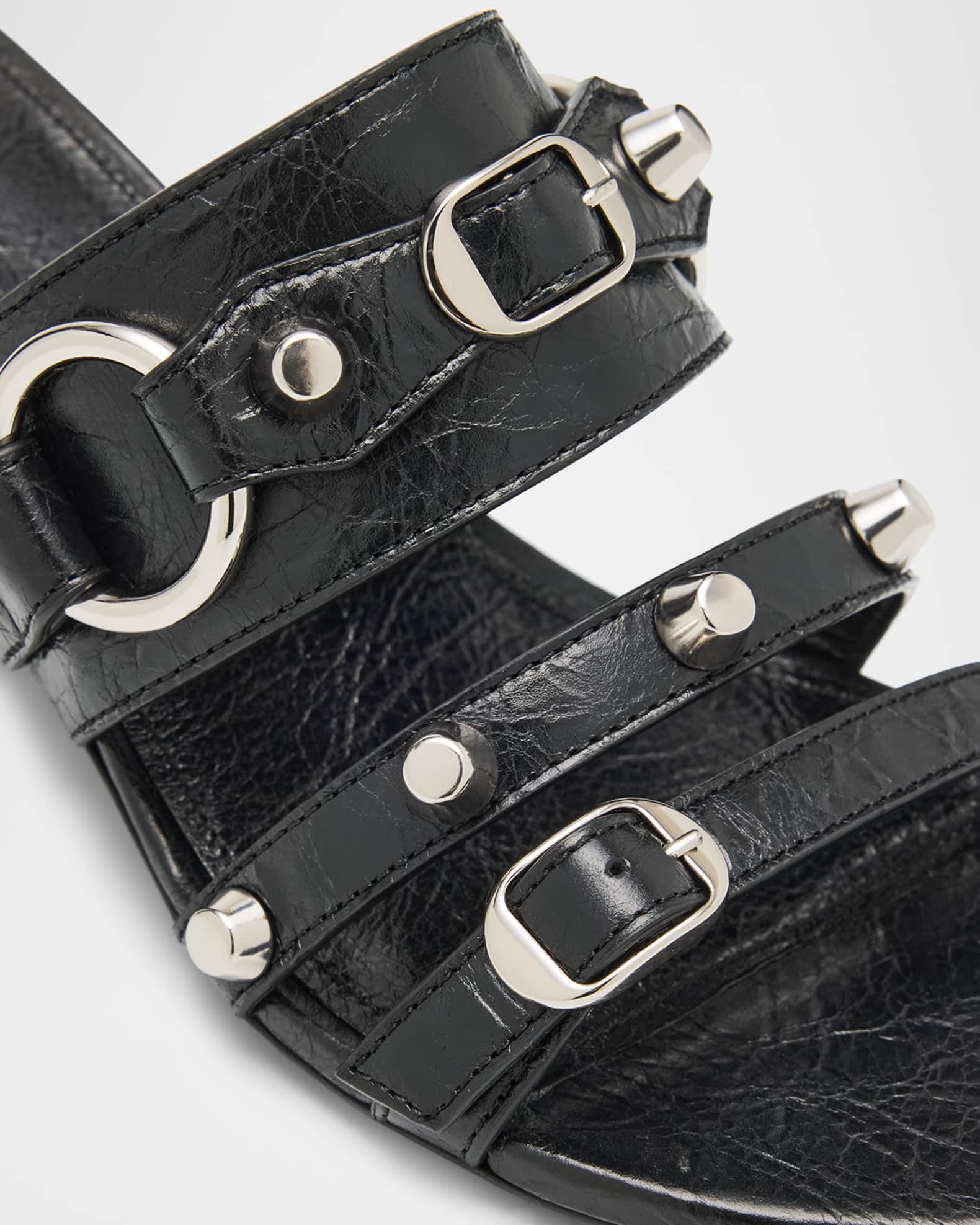 BALENCIAGA City Leather Block-Heel Sandals ヒール サンダル Balenciaga City Leather Block-Heel Sandals | Neiman Marcus