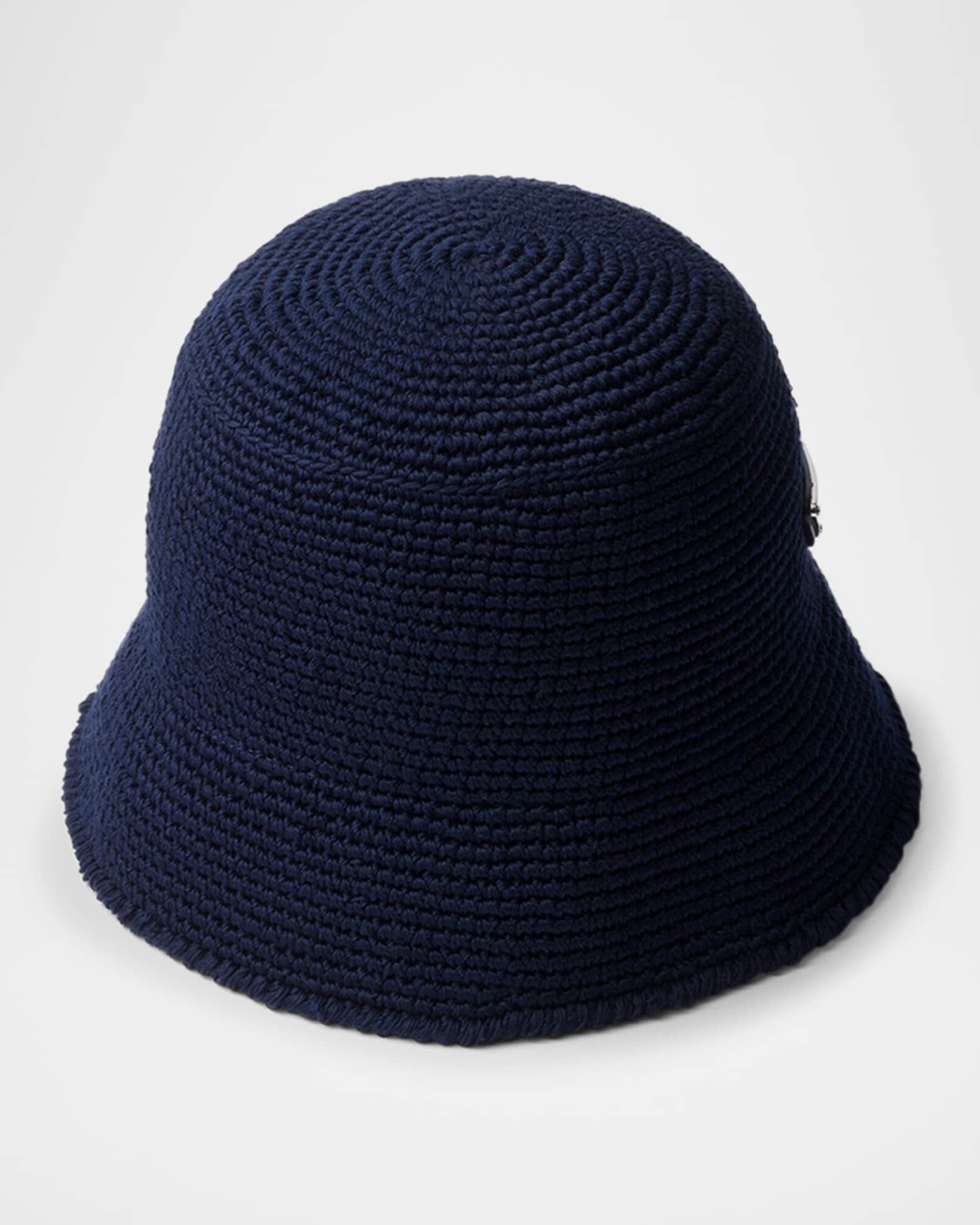 ハット Prada Midnight Blue Cashmere Bucket Hat Prada Men's Crochet Bucket Hat | Neiman Marcus