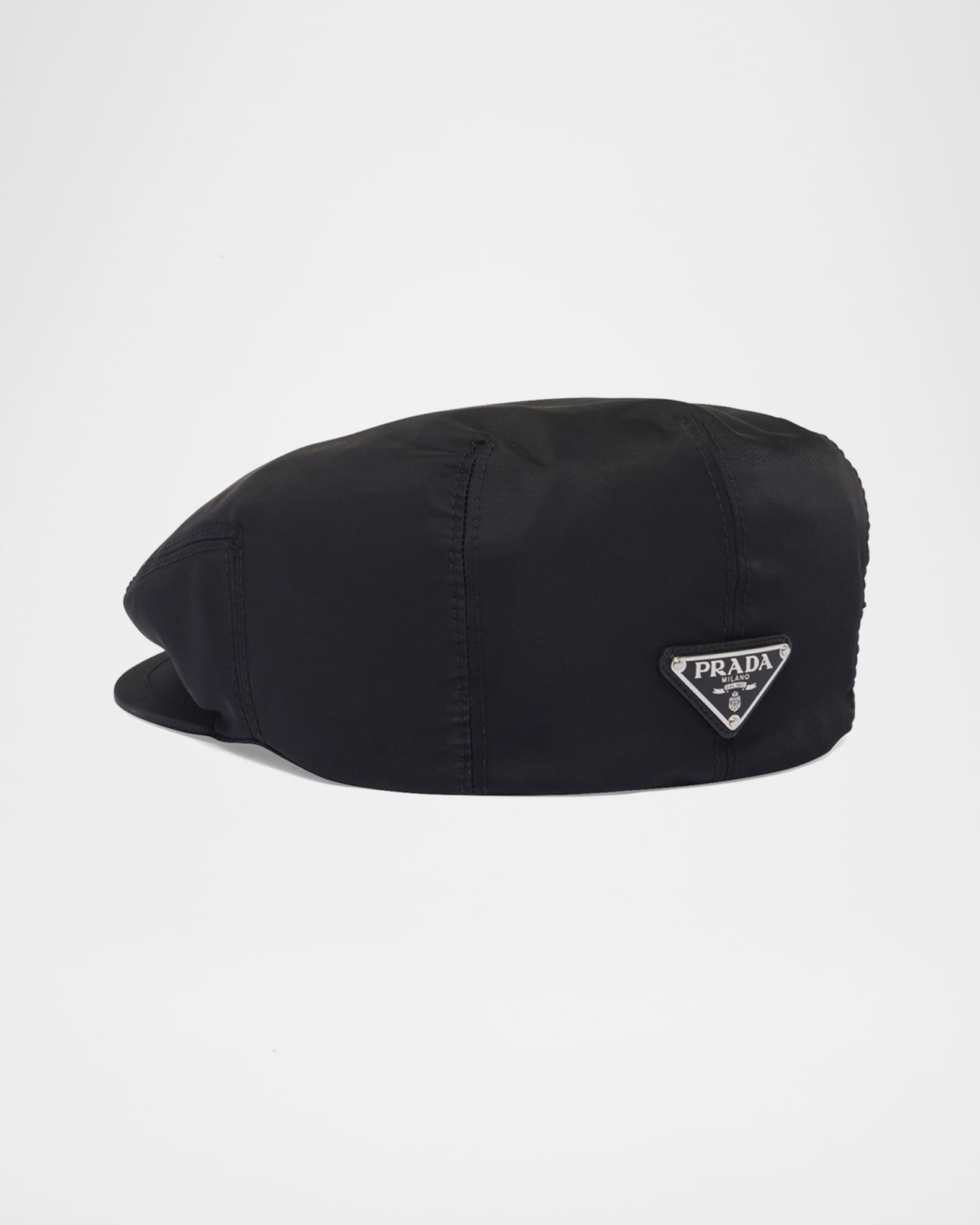 Prada Men's Tessuto Triangle Logo Re-Nylon Flat Cap | Neiman