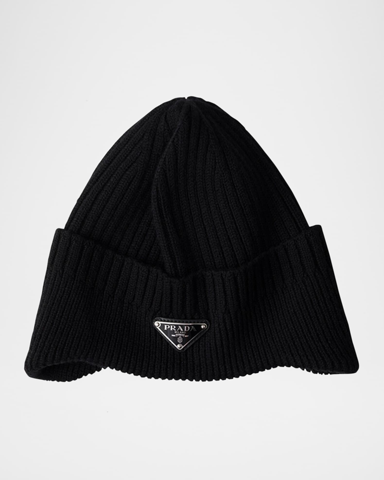 Prada Men's Ribbed Wool Beanie | Neiman Marcus