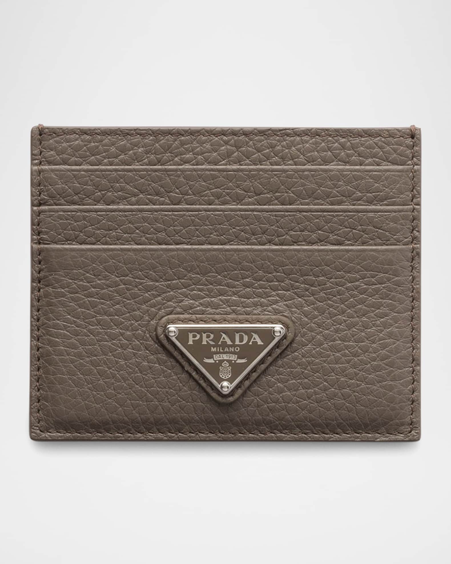 Prada Men's Vitello Daino Leather Card Holder | Neiman Marcus