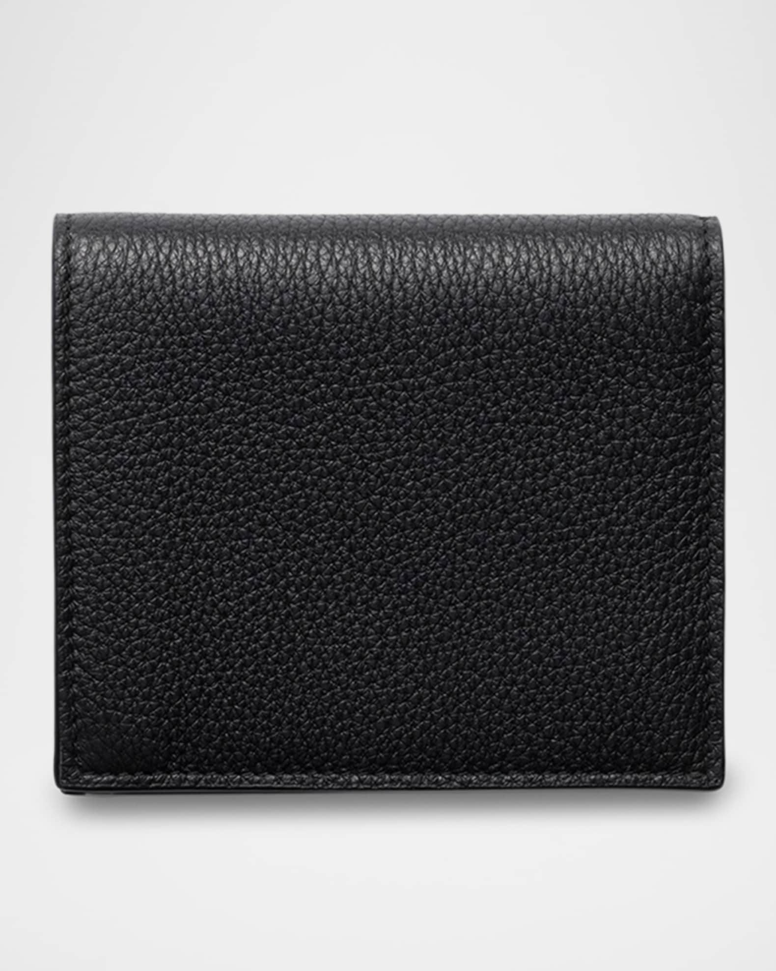 Prada Men's Vitello Daino Triangolo Bifold Wallet | Neiman Marcus