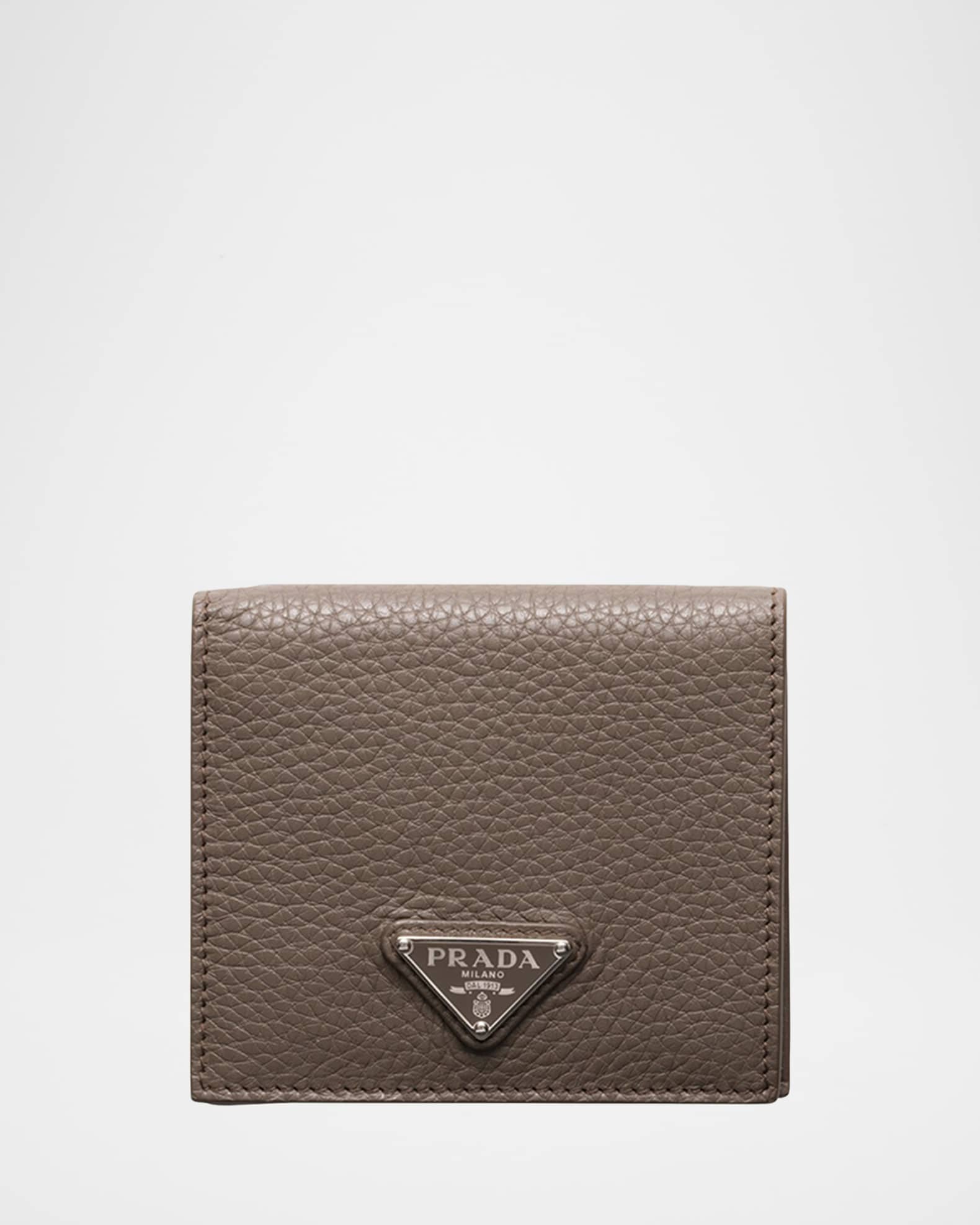 PRADA Triangle Logo Python Bifold Wallet Prada Men's Vitello Daino