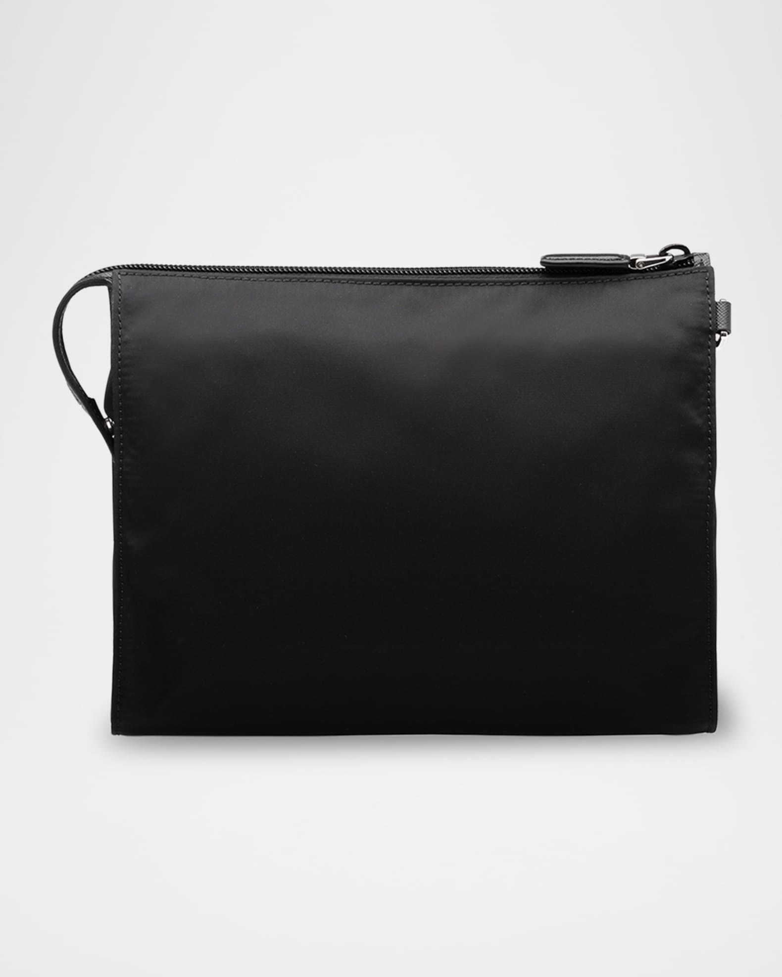 Prada Men's Re-Nylon & Saffiano Leather Pouch with Wrist Strap
