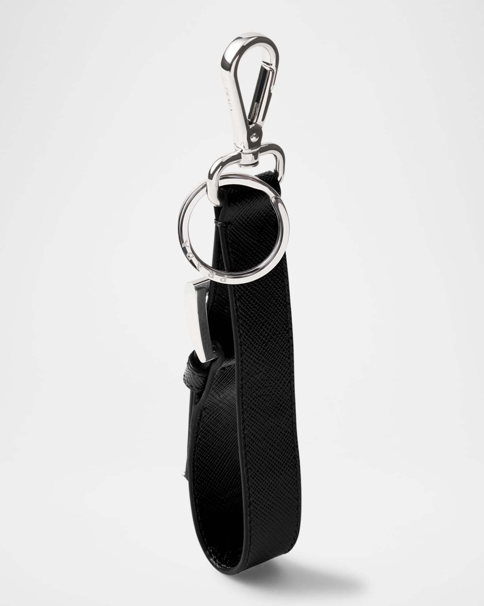 Prada Men's Saffiano Leather Key Ring | Neiman Marcus