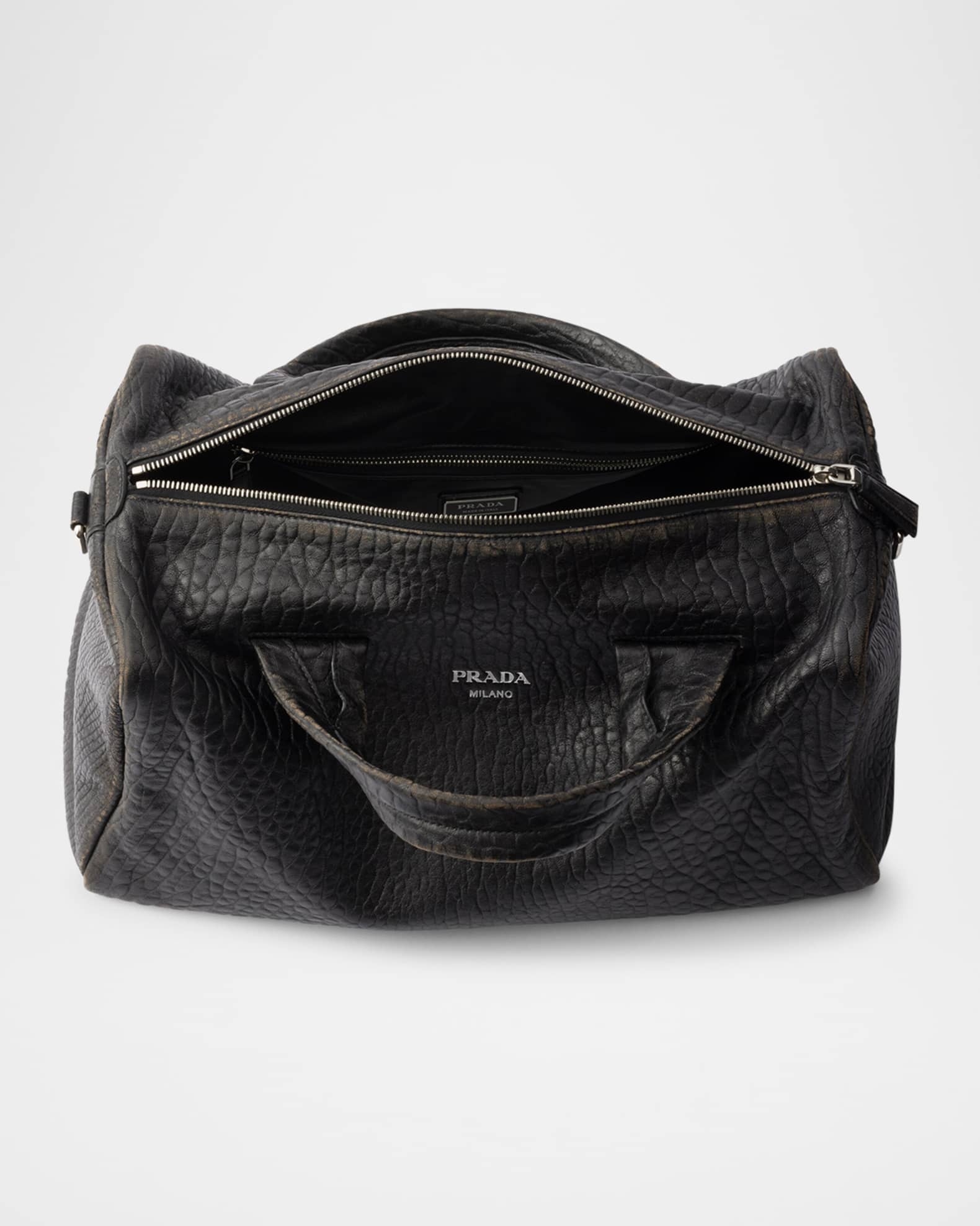Prada Nappa Leather Duffle Bag | Neiman Marcus