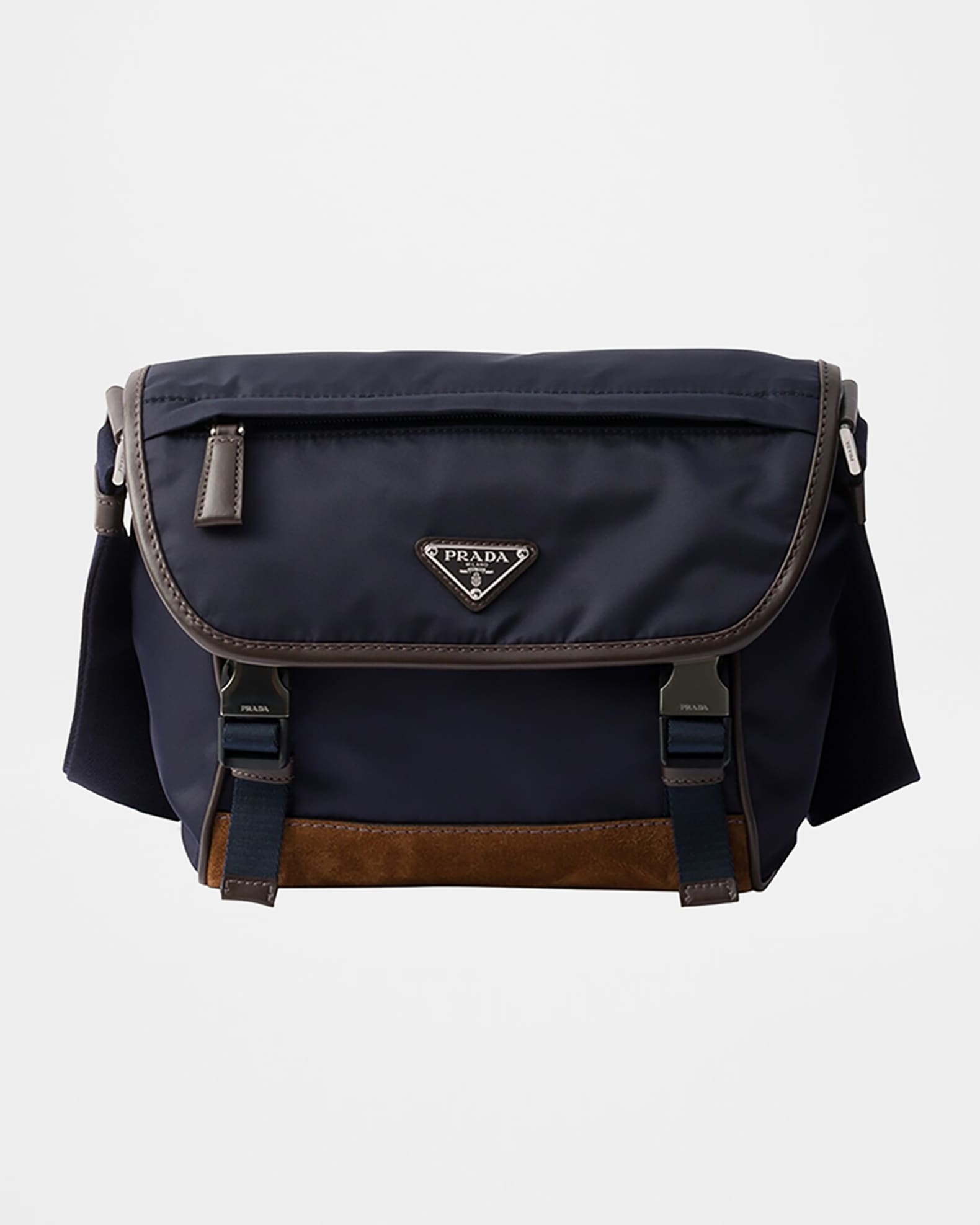 Prada Men's Nylon and Suede Messenger Bag | Neiman Marcus