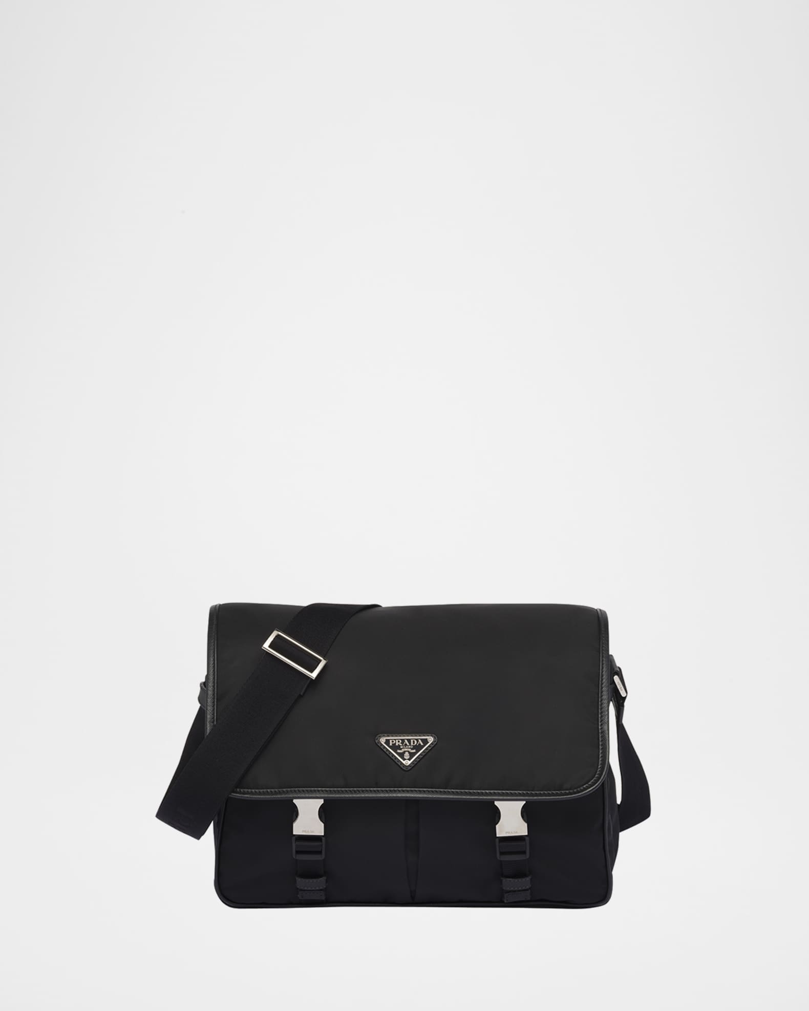 Men's Nylon and Leather Crossbody Bag 0