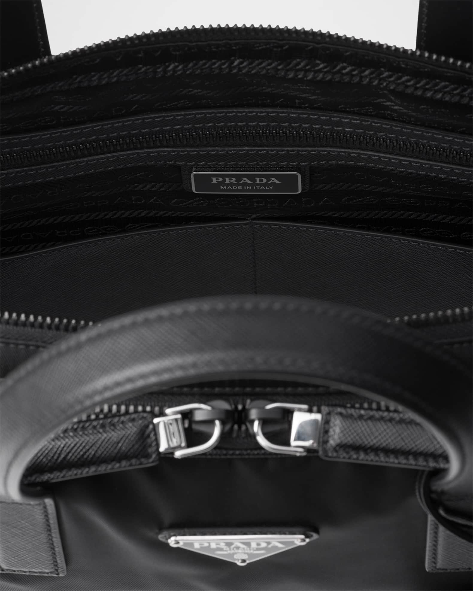 Prada Men's Re-Nylon And Saffiano Leather Briefcase | Neiman Marcus
