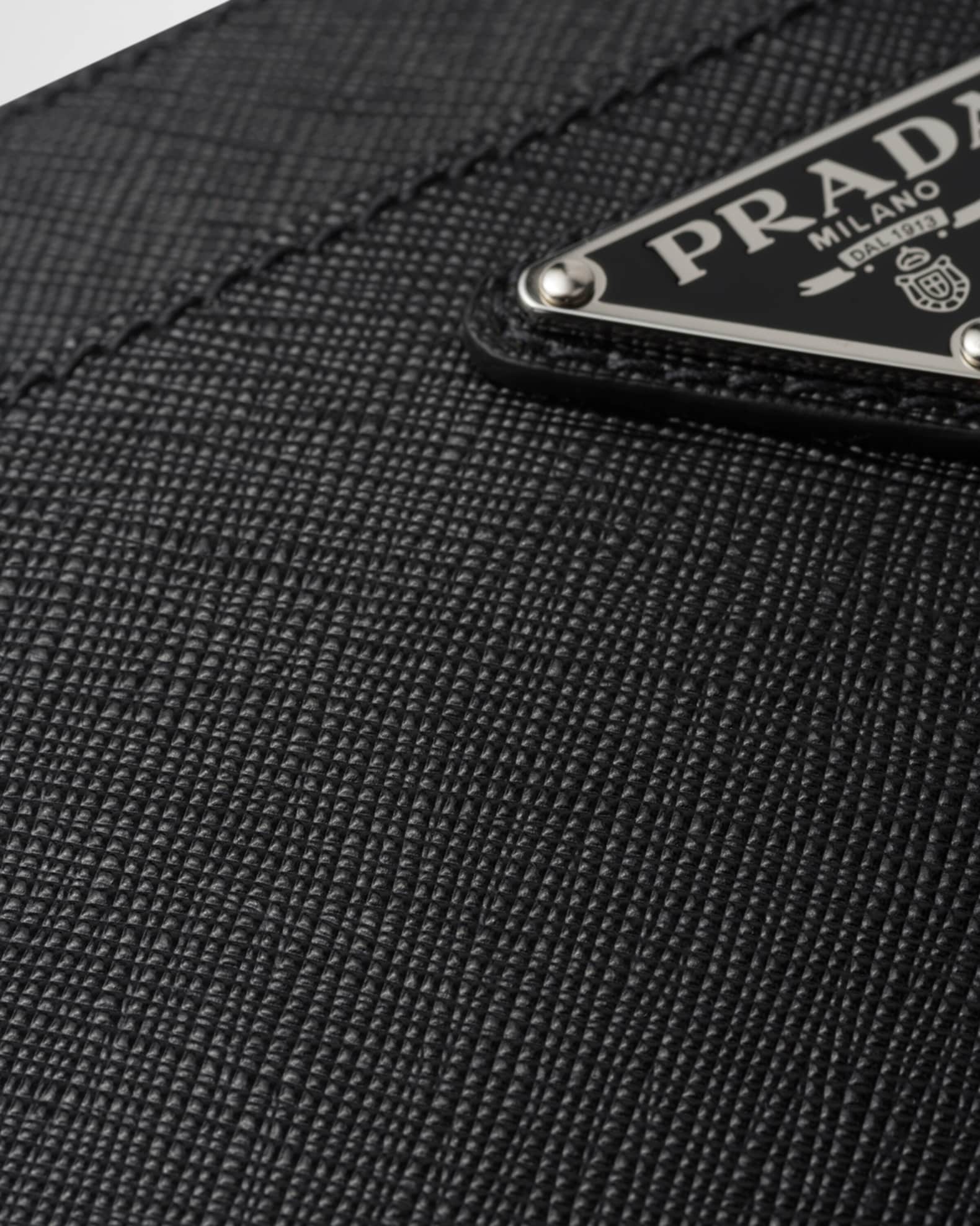 Prada Men's Saffiano Leather Zip Pouch | Neiman Marcus