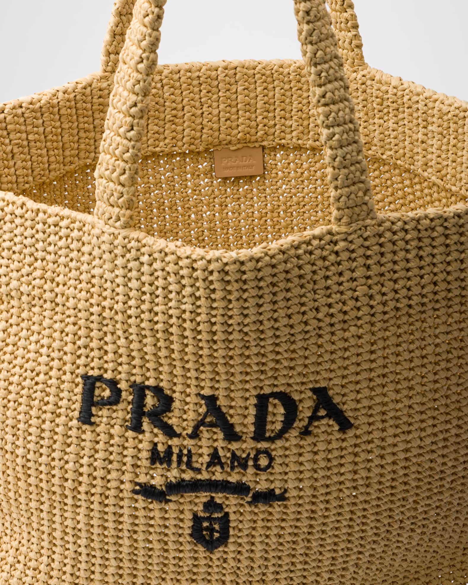 トートバッグ PRADA Crochet logo handbag Prada Logo Crochet Tote Bag | Neiman Marcus
