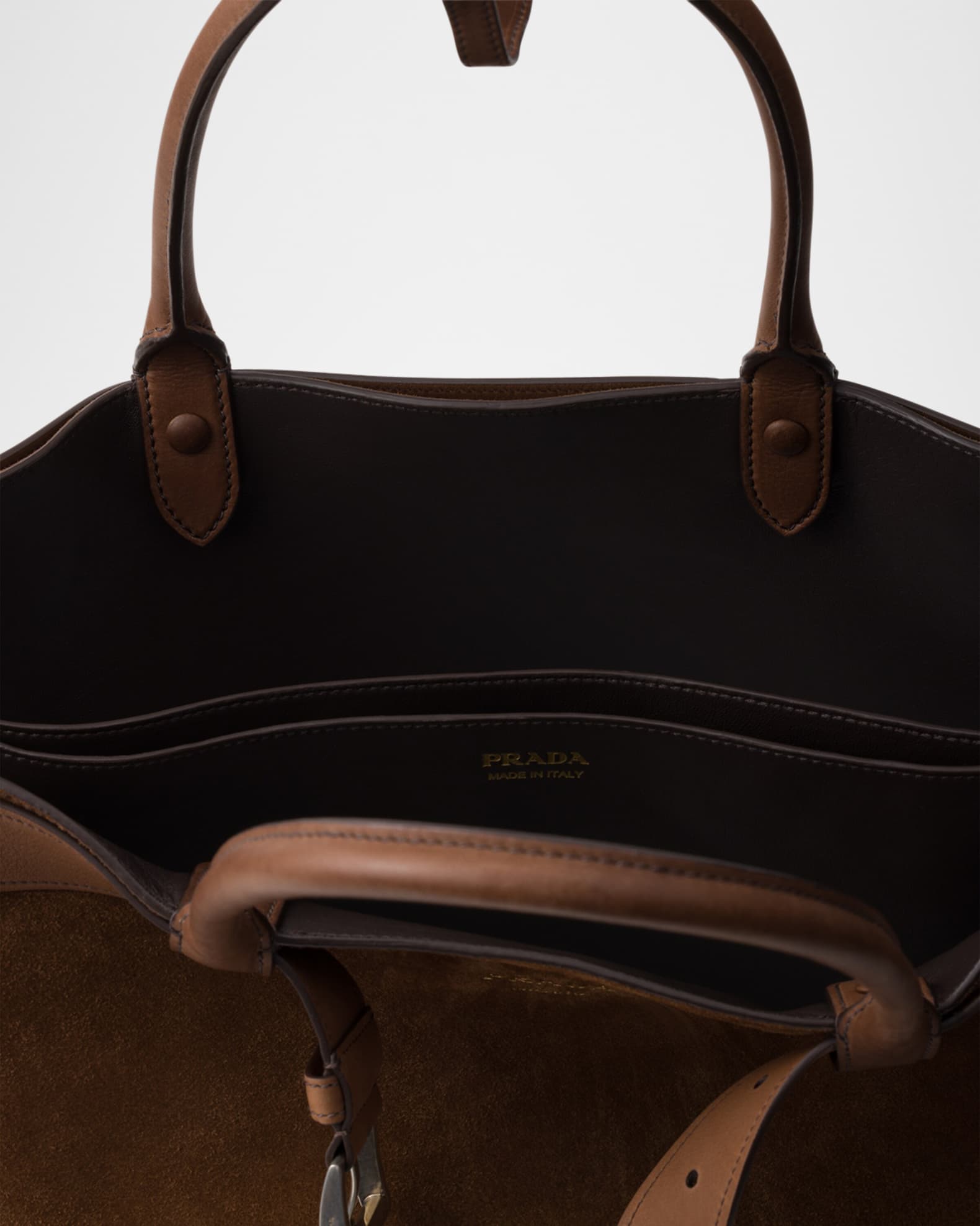 Prada Men's Buckle Suede Shoulder Bag with Belt | Neiman Marcus