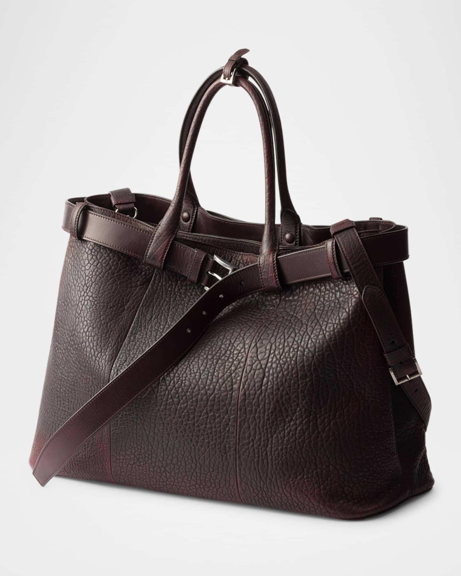 Prada Men's Buckle Nappa Leather Shoulder Bag | Neiman Marcus