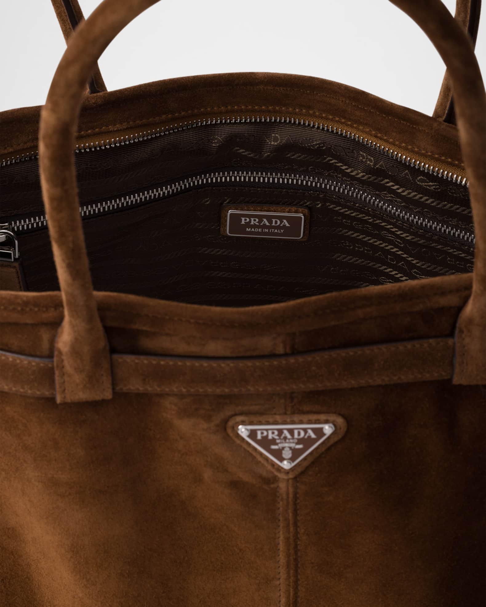Prada Men Two-Tone Fabric And Suede Wallet