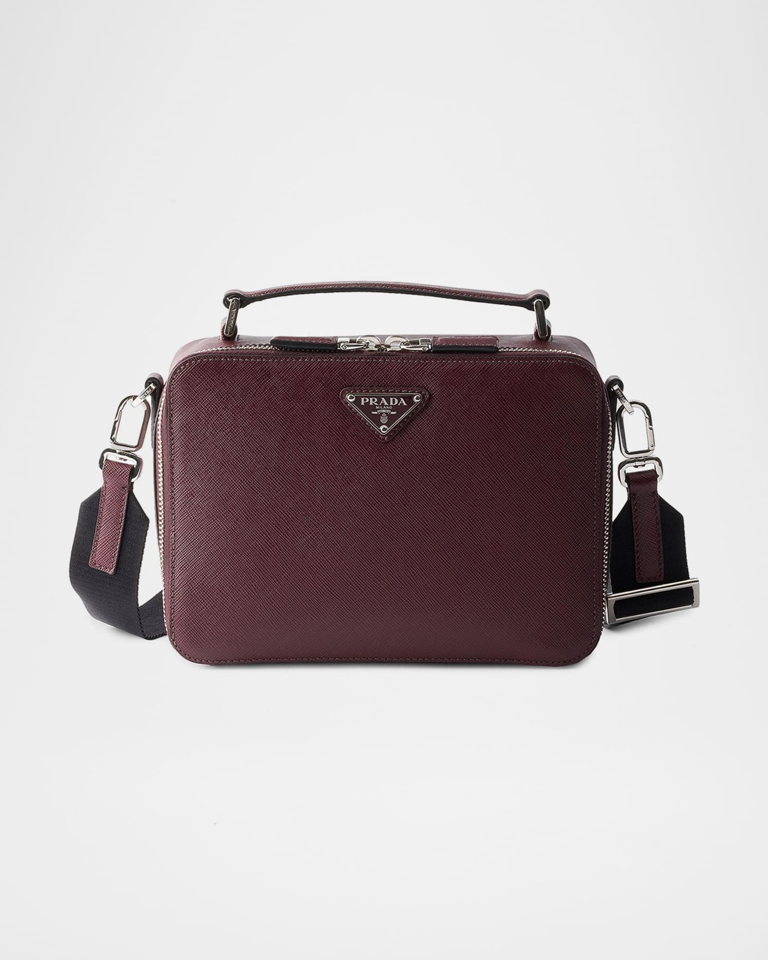Prada Men's Brique Saffiano Leather Top-Handle/Crossbody Bag