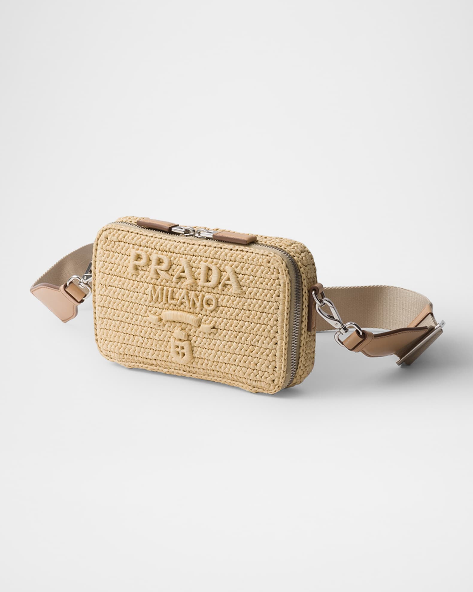 Prada Men's Brique Crochet Shoulder Bag | Neiman Marcus