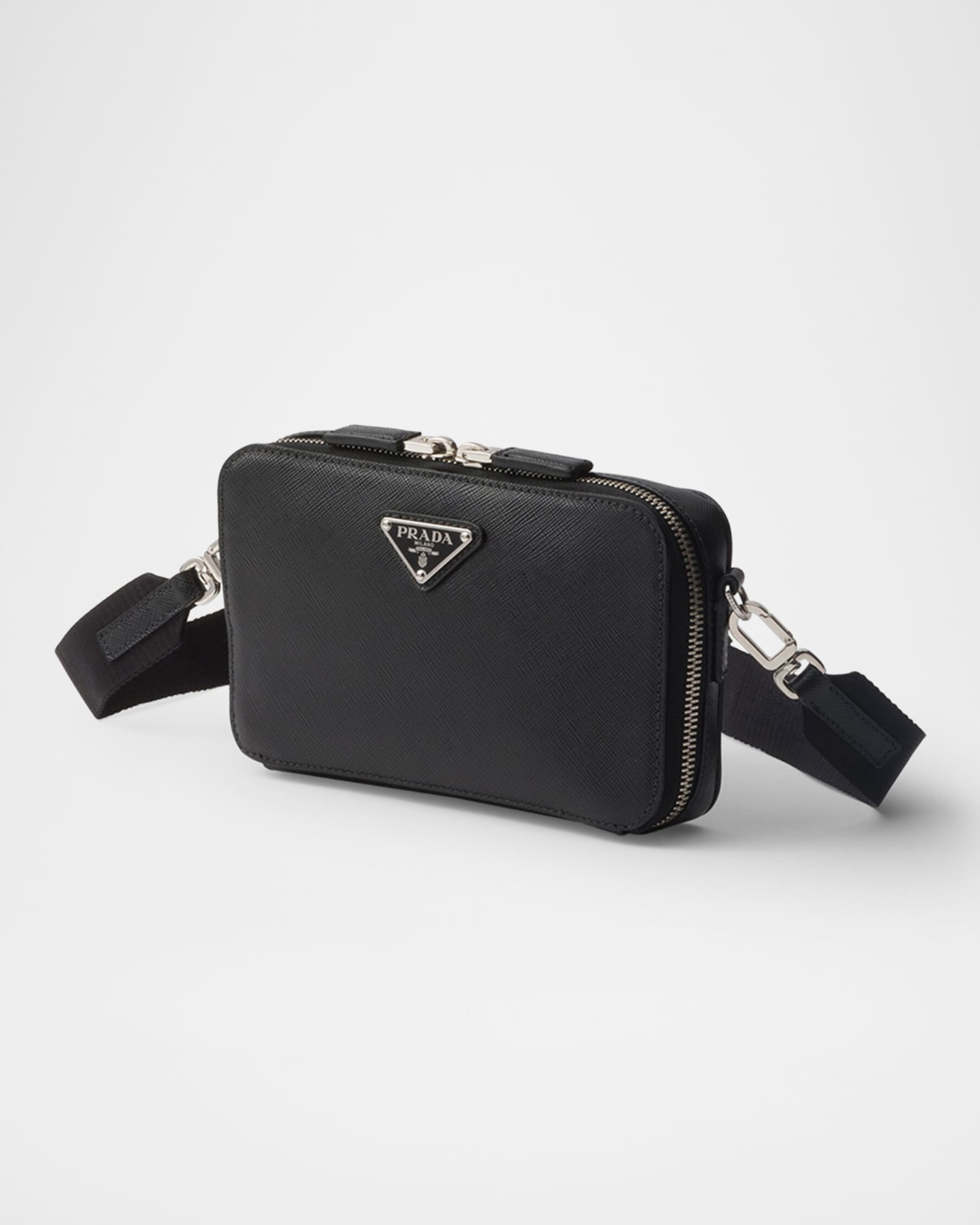 【関税&送料込】Prada Black Leather Crossbody Bag Prada Black Leather Triangle Logo Crossbody Bag | Yoogi's Closet