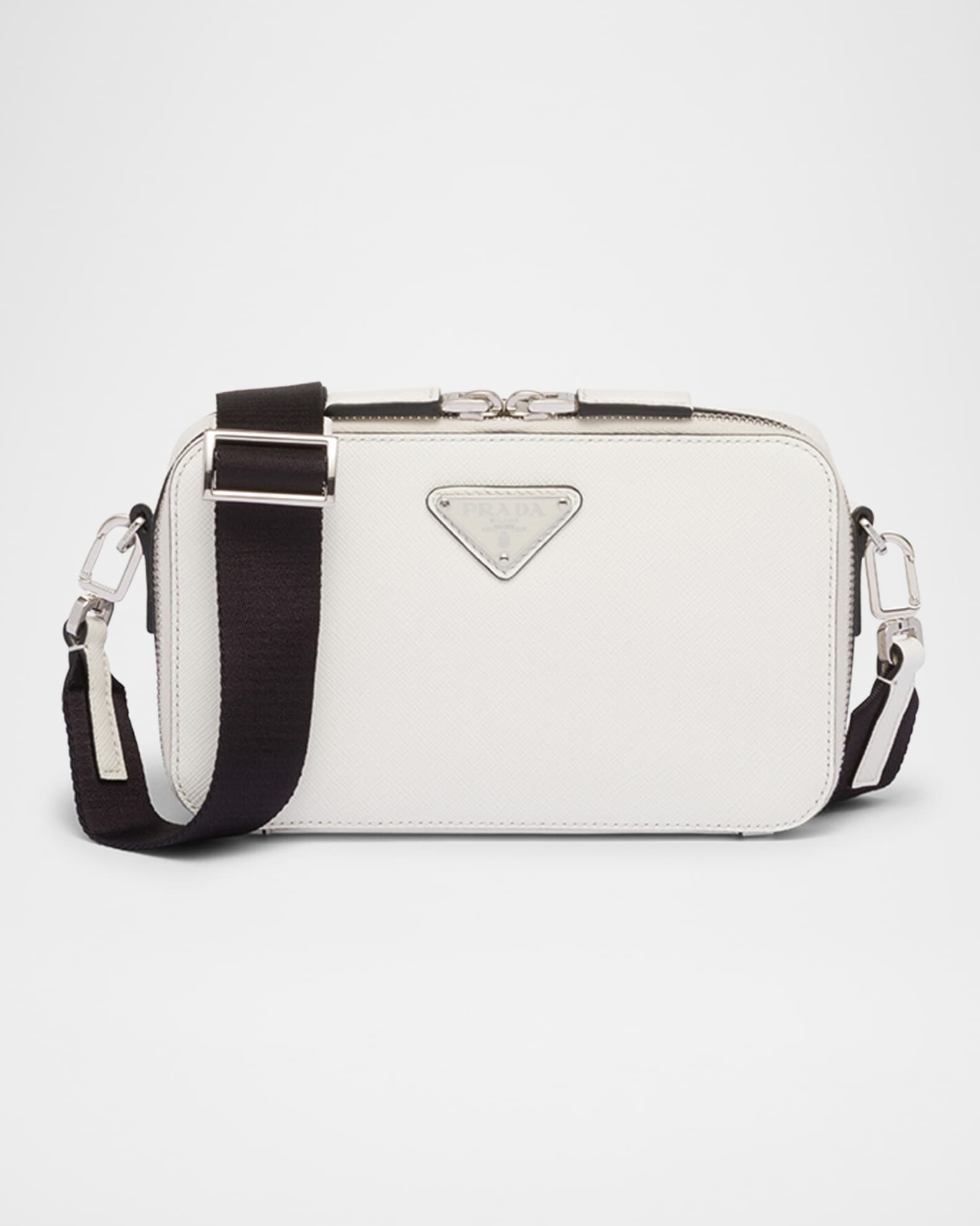 Prada Men's Saffiano Leather Crossbody Bag | Neiman Marcus