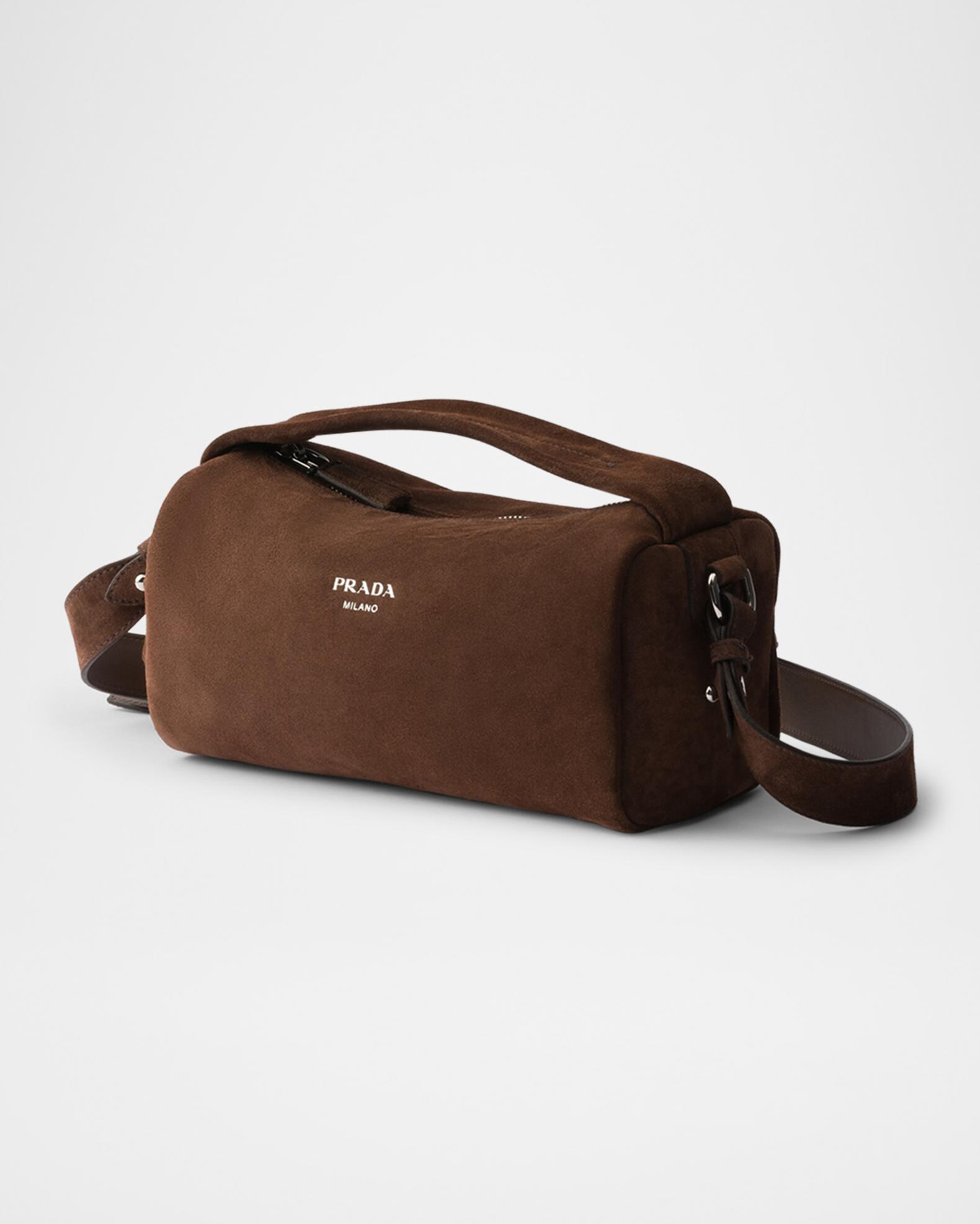 Prada Men's Calfskin Suede Shoulder Bag | Neiman Marcus