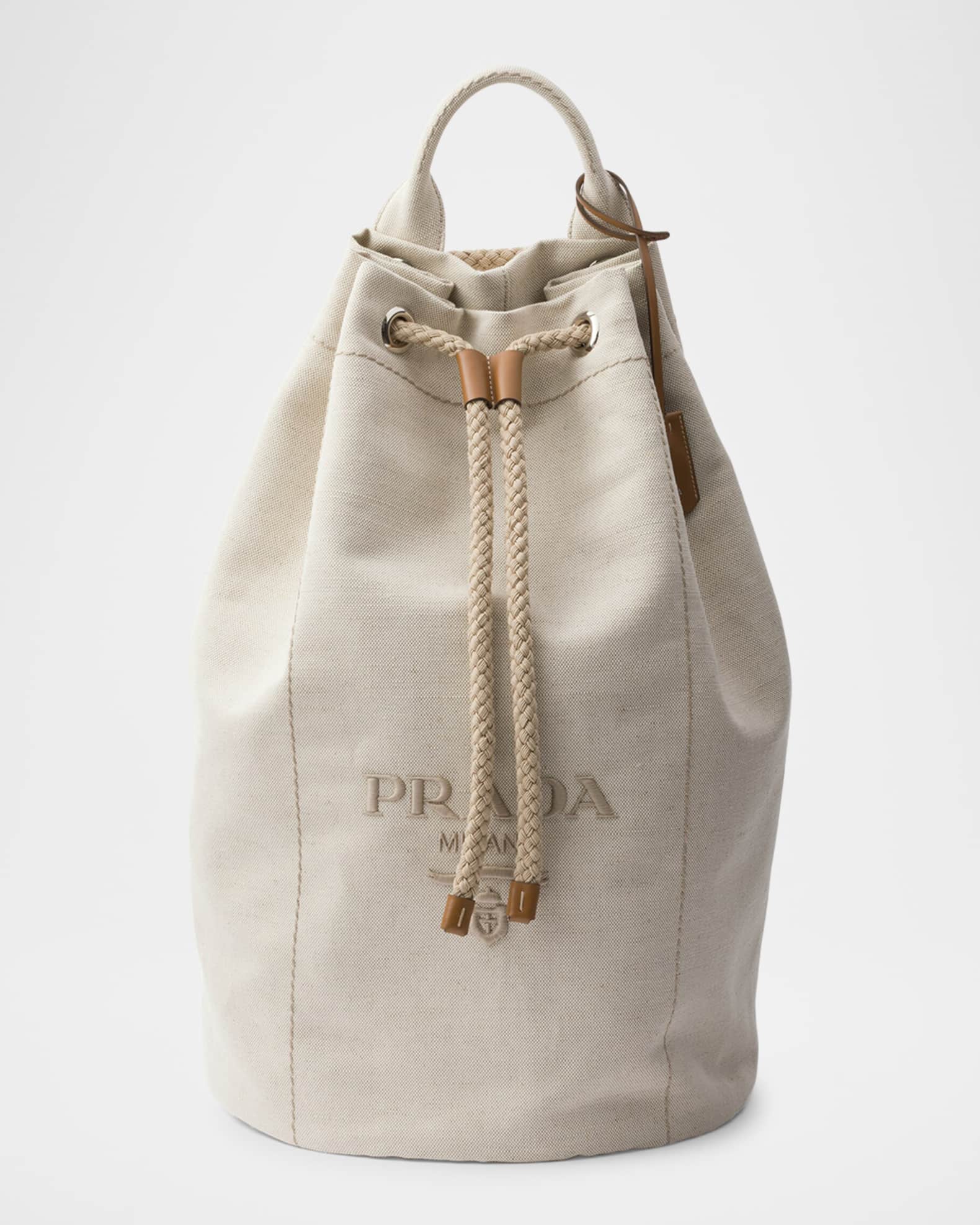Men's Linen-Blend Drawstring Duffel Bag 0
