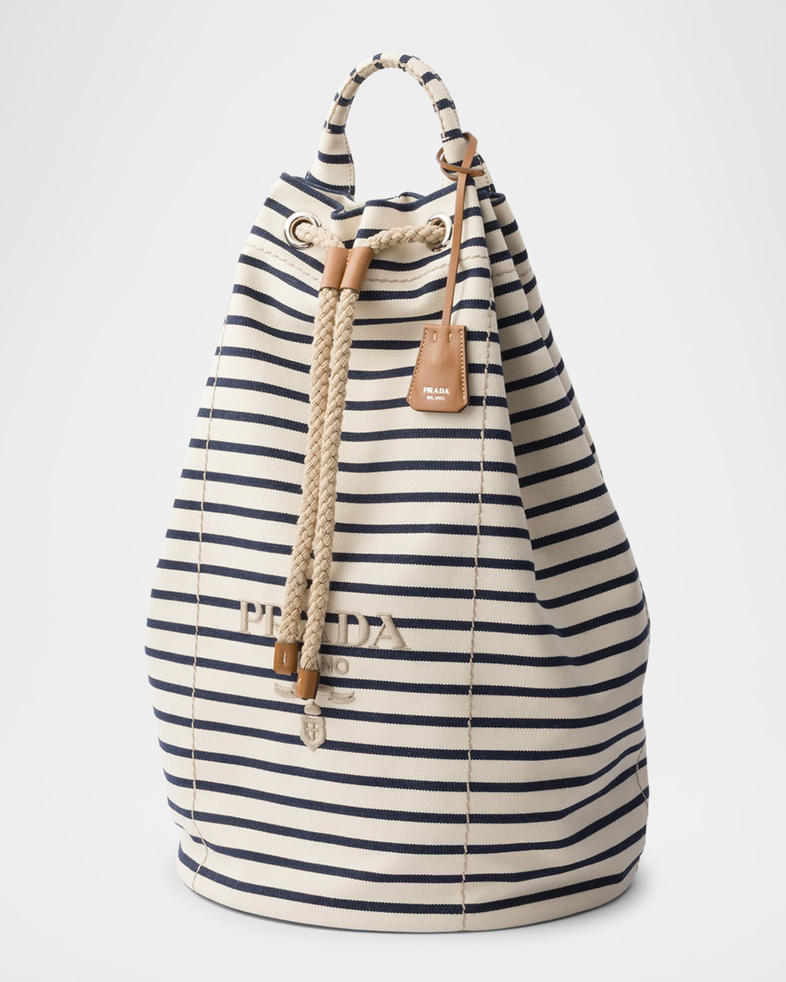 Men's Striped Canvas Drawstring Duffel Bag 1