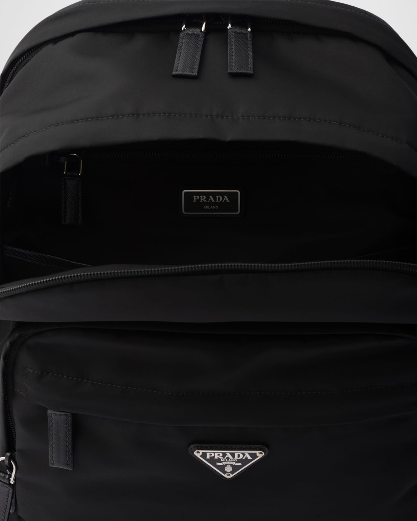 Prada Triangle Re-Nylon And Saffiano Leather Backpack | Neiman Marcus