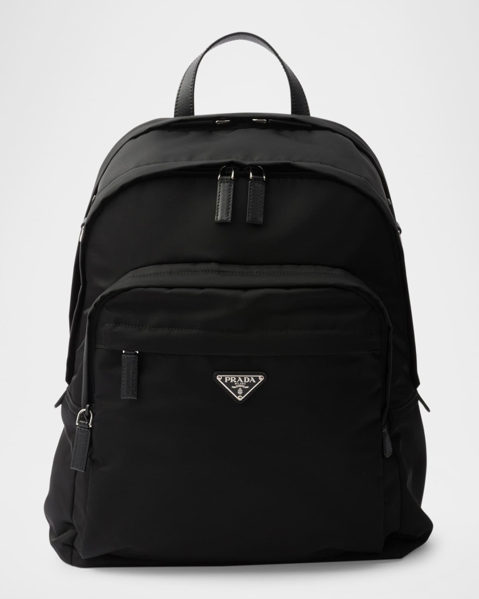 Triangle Re-Nylon And Saffiano Leather Backpack 0