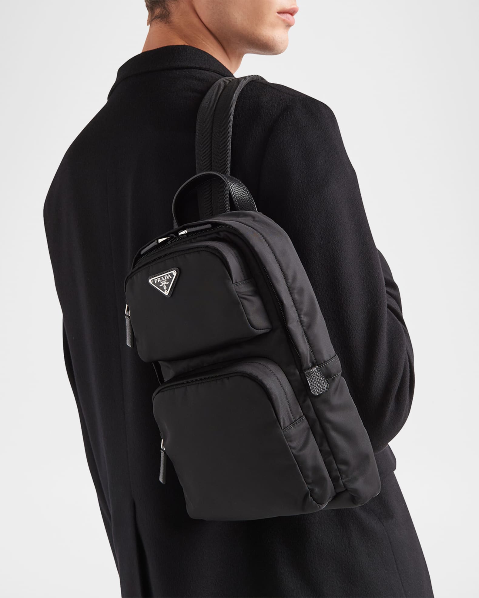 Men's Nylon Triangle Logo Backpack 1