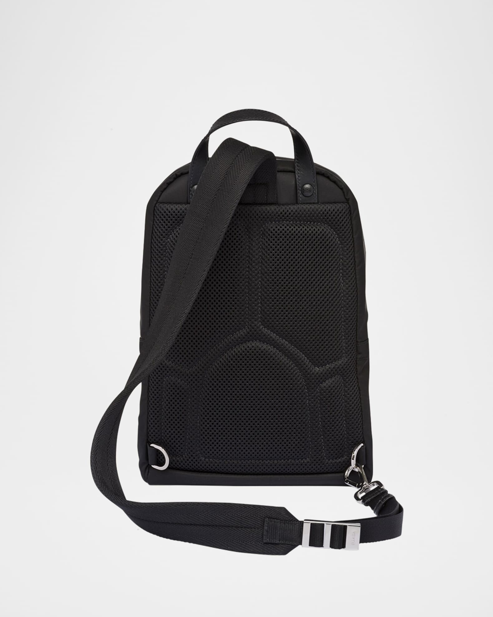 PRADA nylon バックパック Black Re-nylon And Saffiano Leather Backpack | PRADA