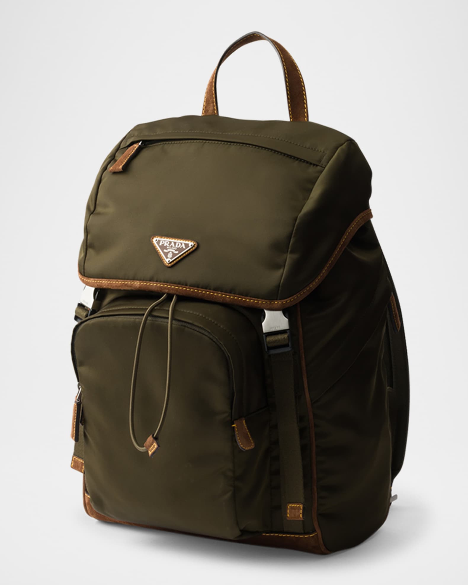 Men's Re-Nylon and Suede Backpack 0