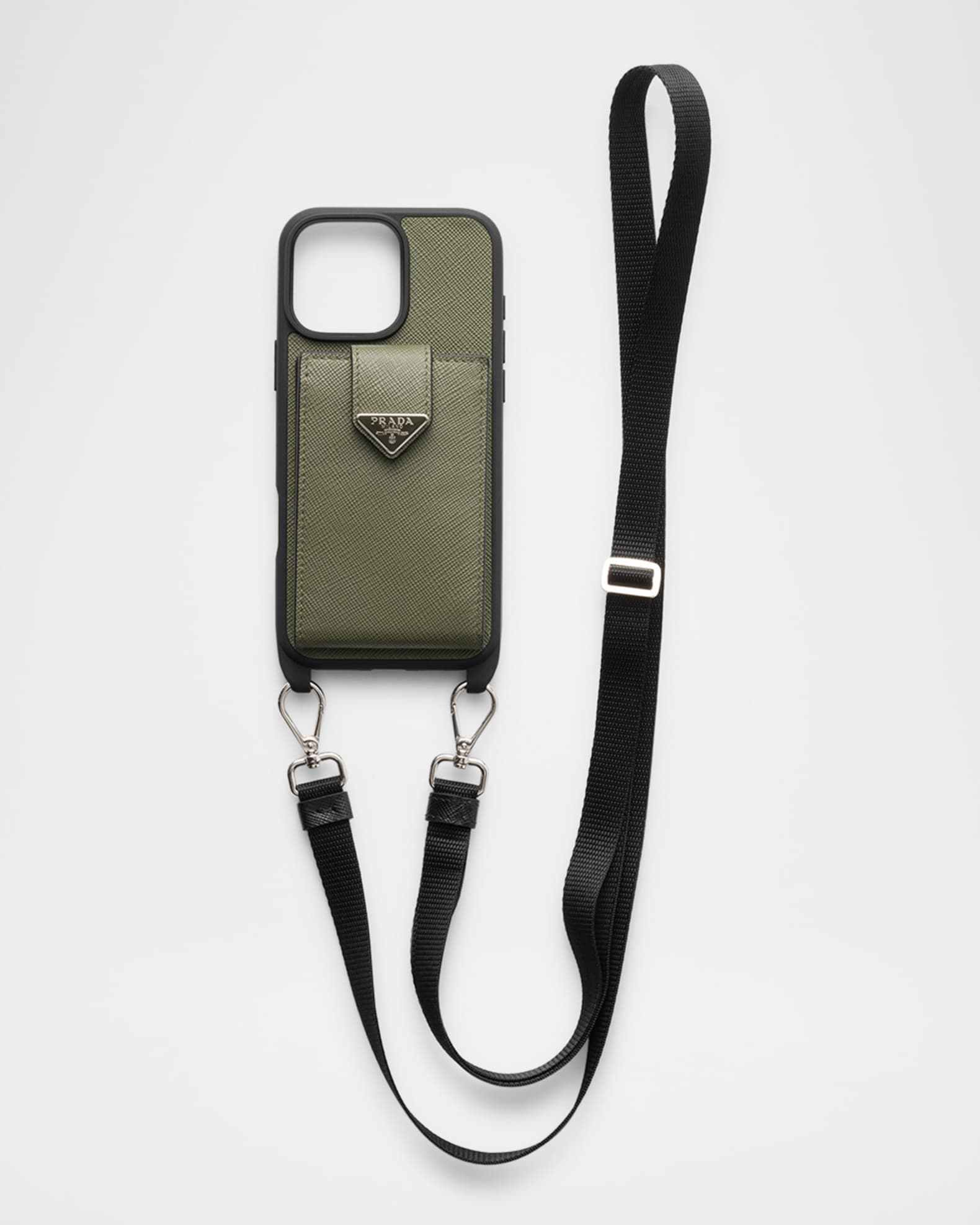 Prada Men's Saffiano Leather iPhone 16 Pro Max Case | Neiman