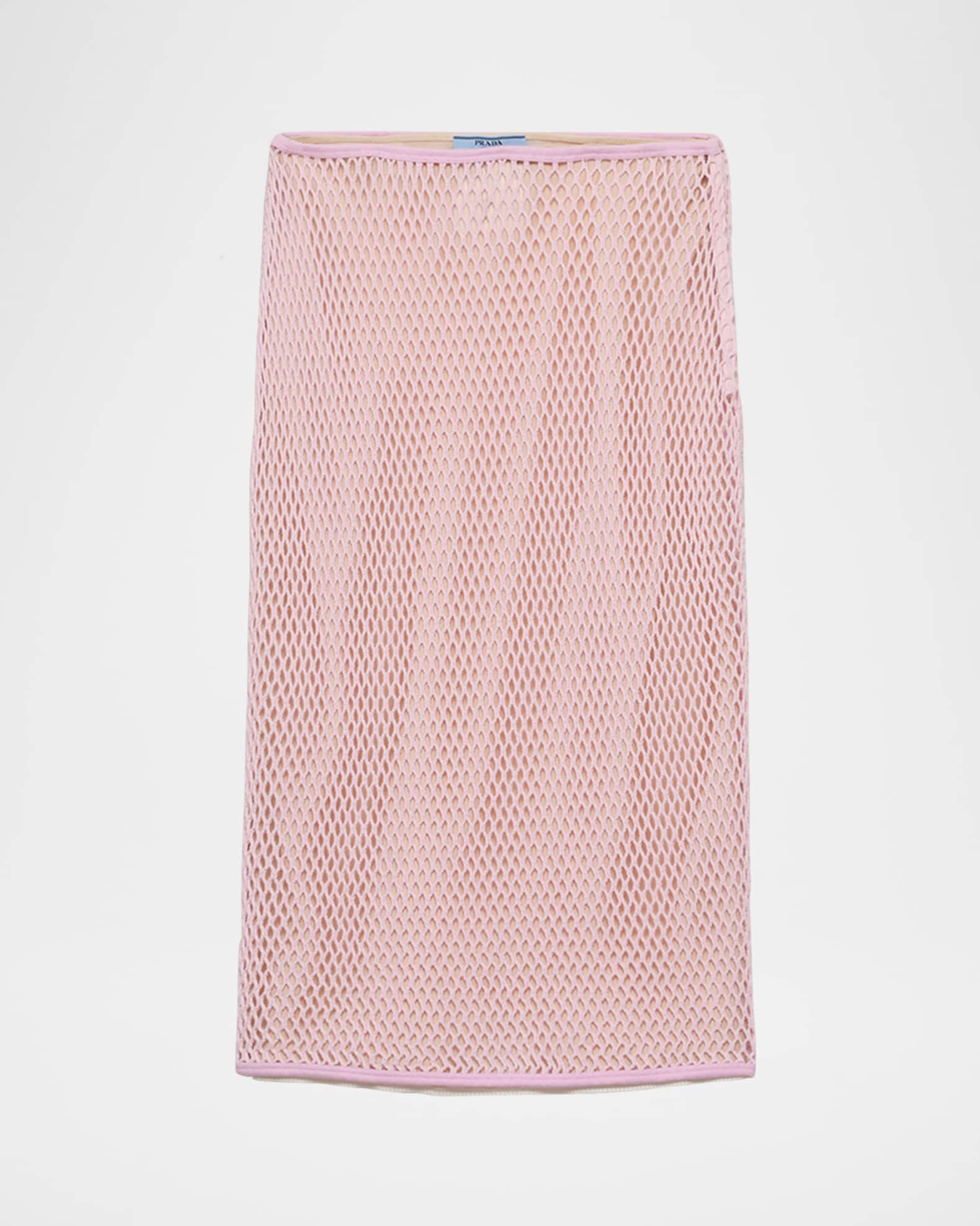 スカート PRADA Pink Cotton Skirt Prada Open Weave Midi Skirt | Neiman Marcus