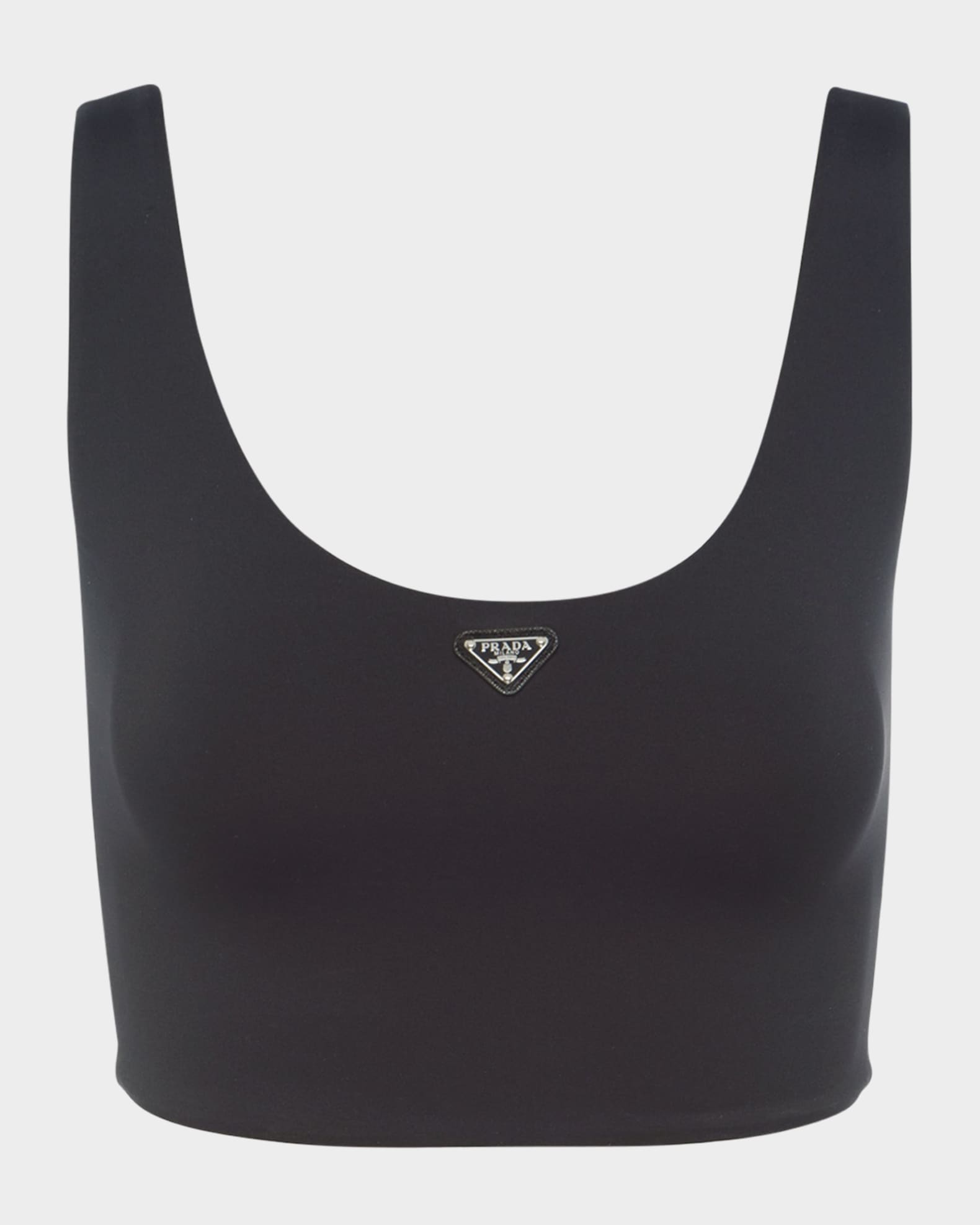PRADA ストレッチジャージートップ Prada Triangle Stretch Jersey Crop Tank Top | Neiman Marcus