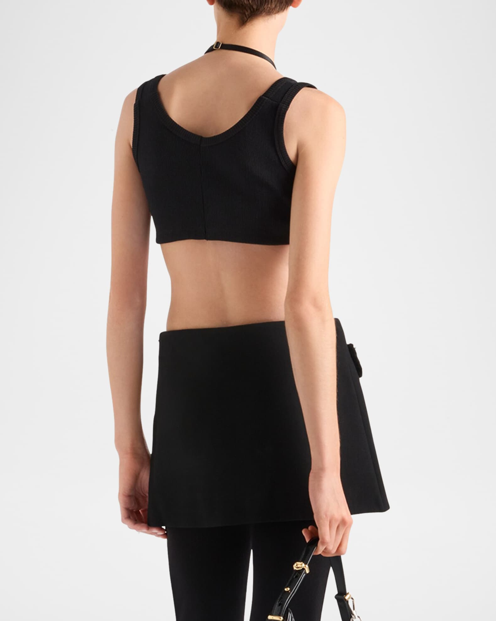 Prada Jersey Cropped Tank Top | Neiman Marcus