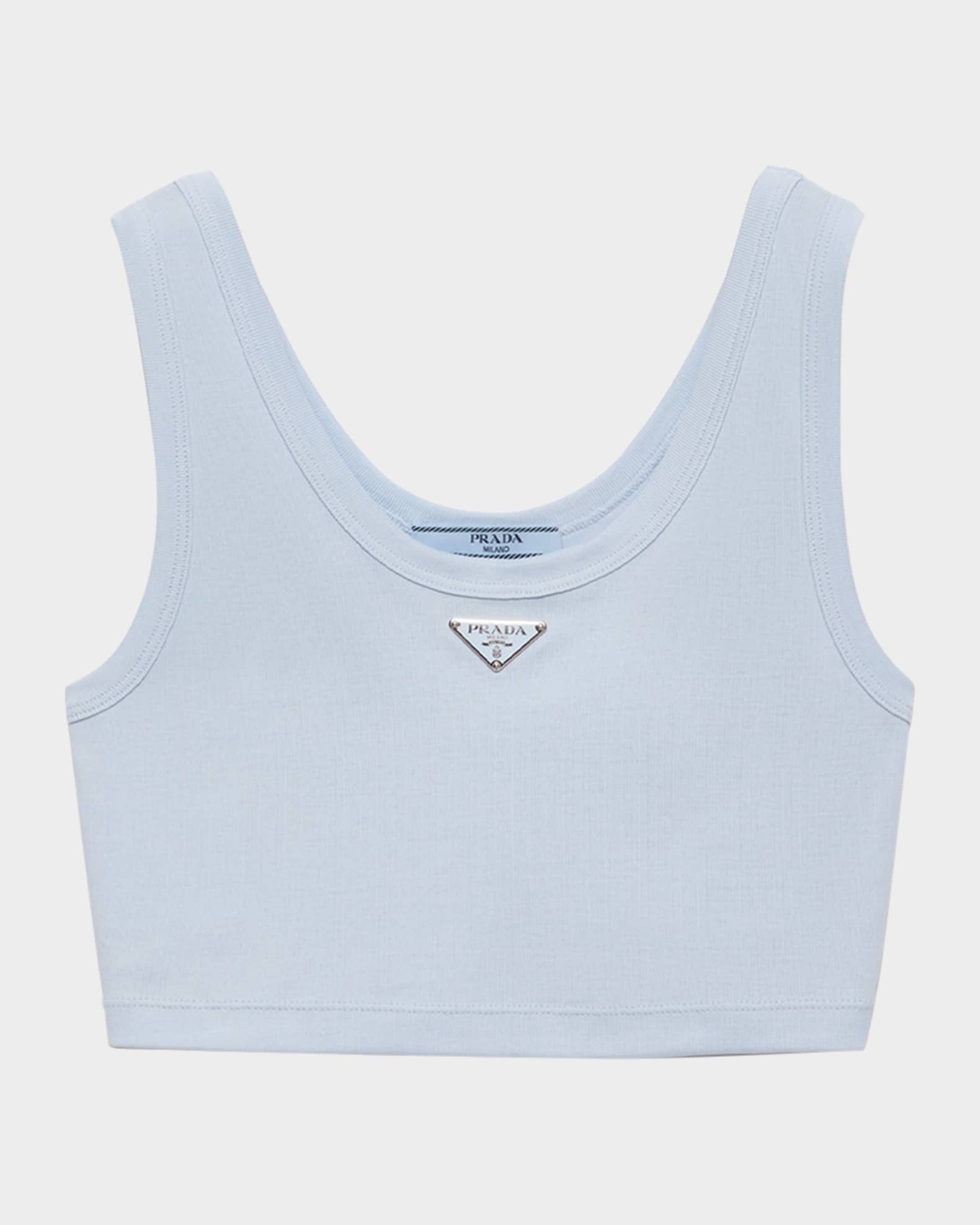 Triangle Rib Knit Crop Tank Top 0